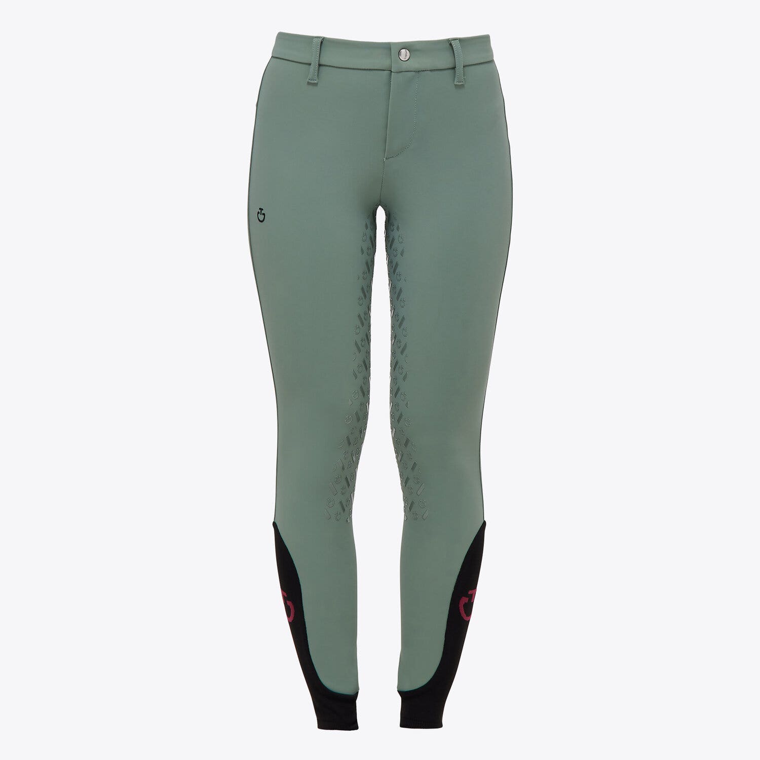 Cavalleria Toscana Kid's full grip dressage breeches EMERALD GREY-1