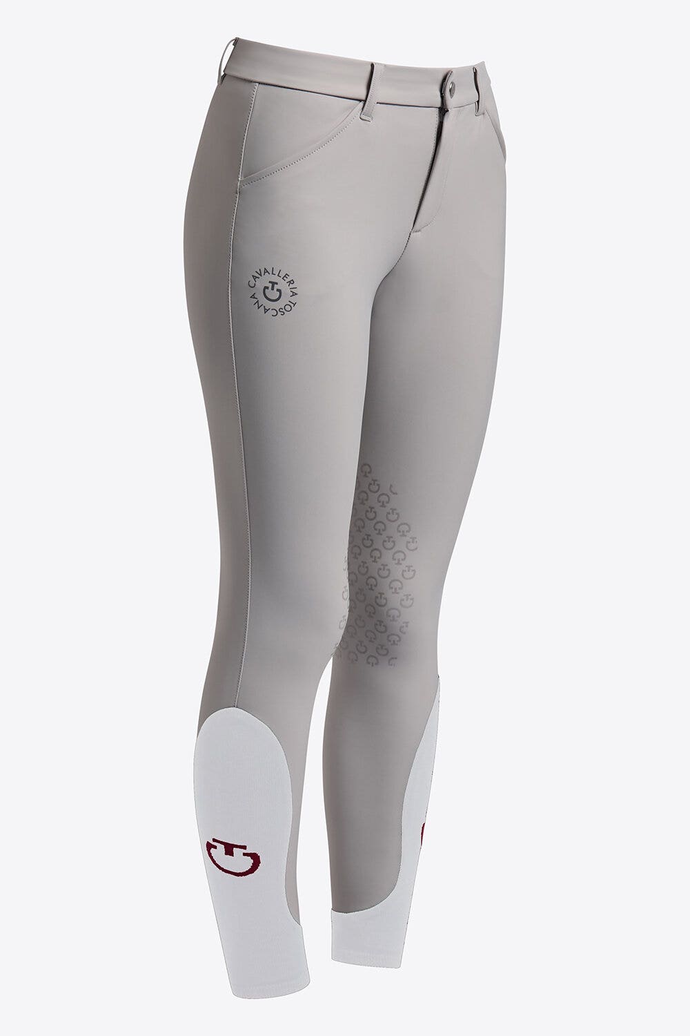Cavalleria Toscana Unisex Young Riders knee grip jumping breeches LIGHT GREY-1