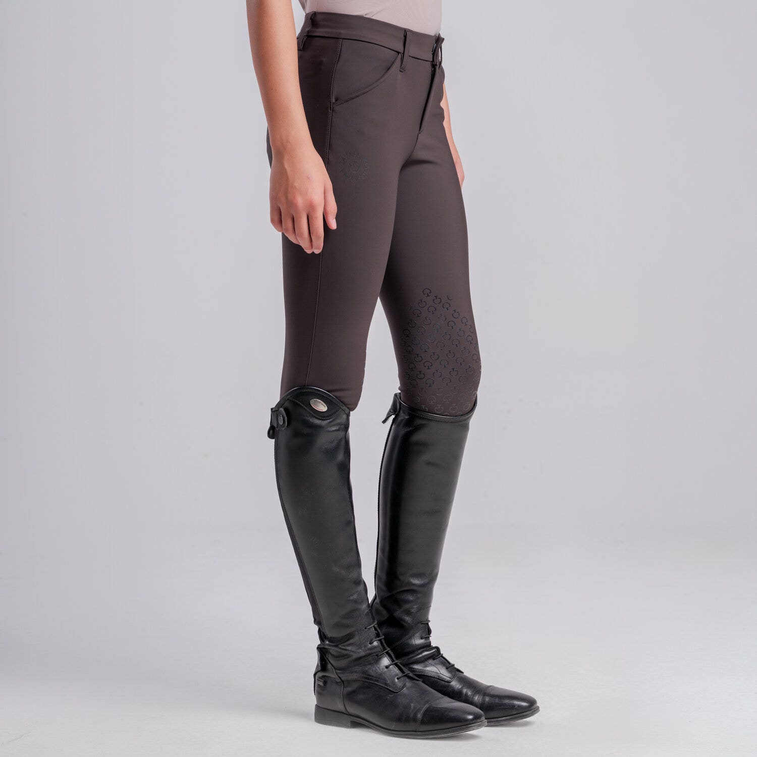 Cavalleria Toscana Unisex children’s knee grip breeches ESPRESSO-1