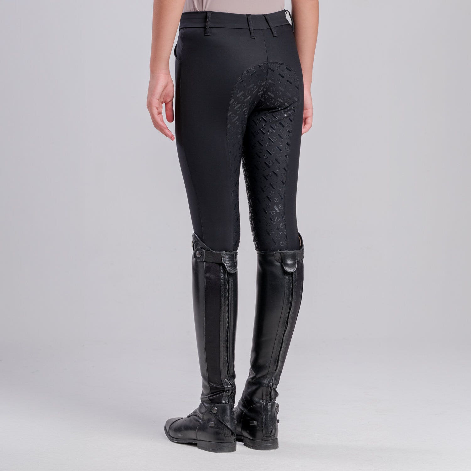 Cavalleria Toscana Unisex children’s full grip breeches BLACK-2