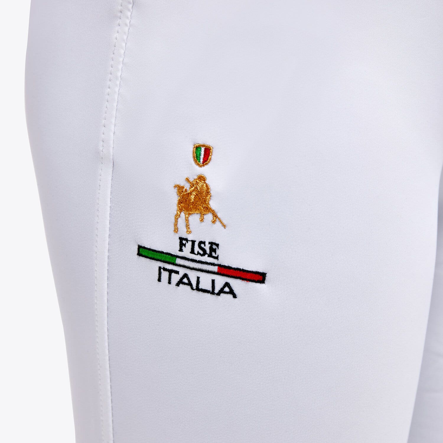 Cavalleria Toscana FISE Jumping Unisex Breeches WHITE-4