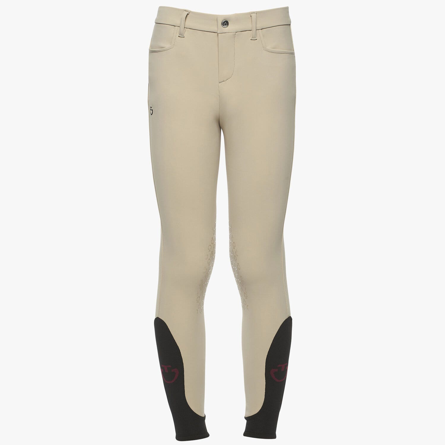 Cavalleria Toscana Boy`s knee grip riding breeches. BEIGE-2