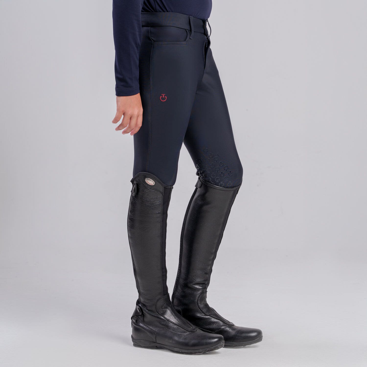Cavalleria Toscana Children’s knee grip breeches NAVY-1
