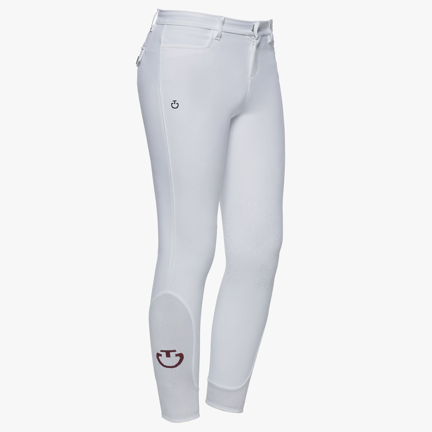 Cavalleria Toscana Boy's knee grip riding breeches. WHITE-1