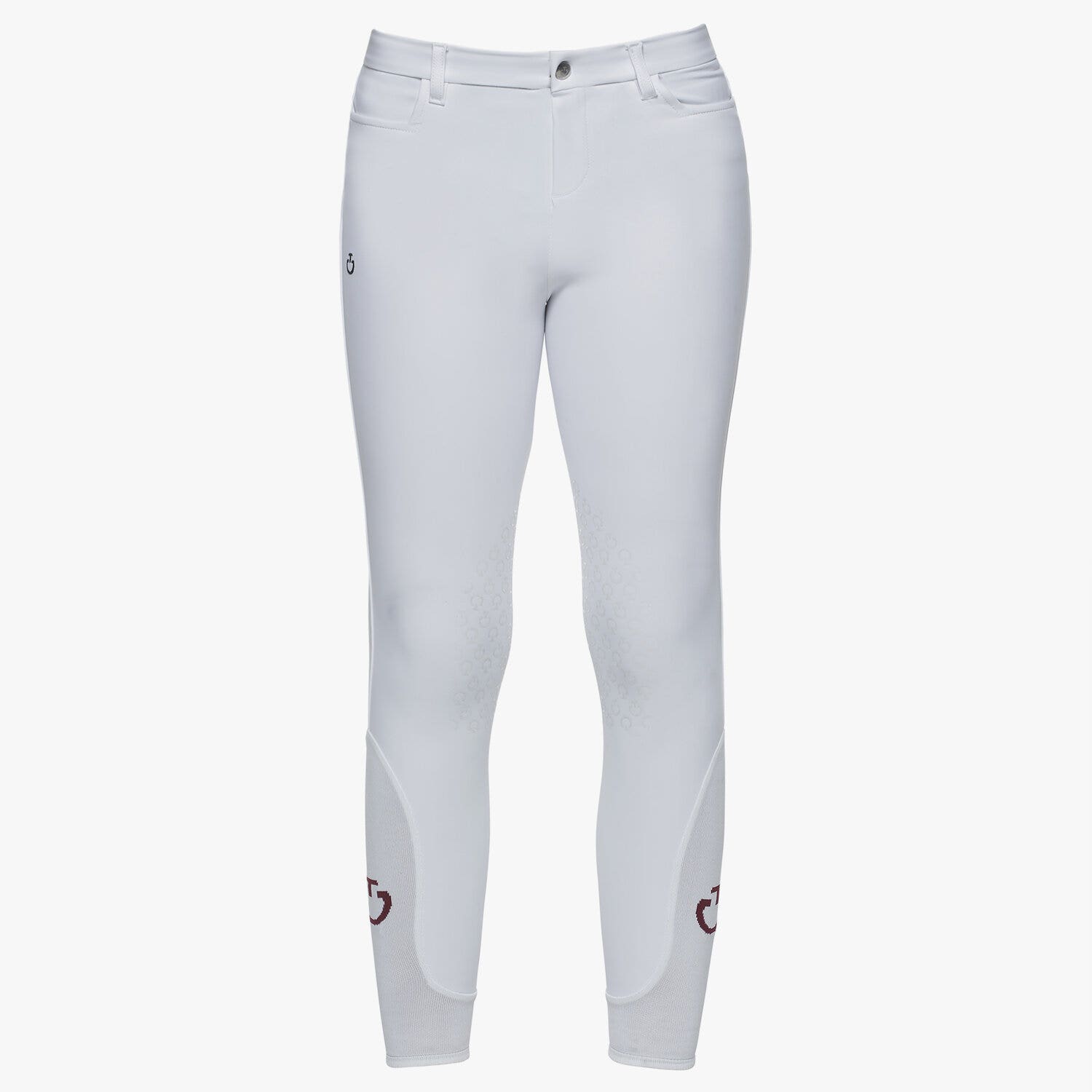 Cavalleria Toscana Boy's knee grip riding breeches. WHITE-2