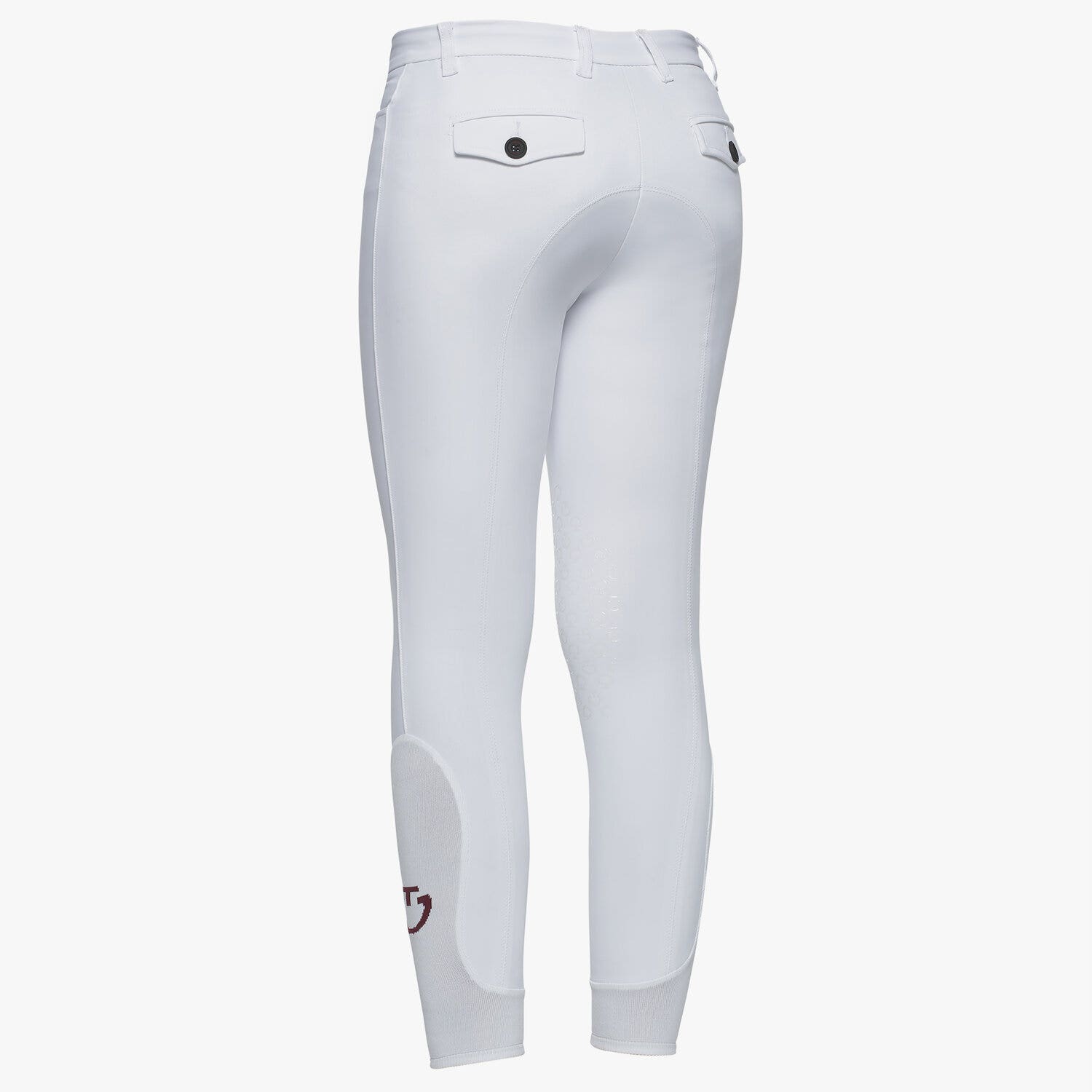 Cavalleria Toscana Boy's knee grip riding breeches. WHITE-3