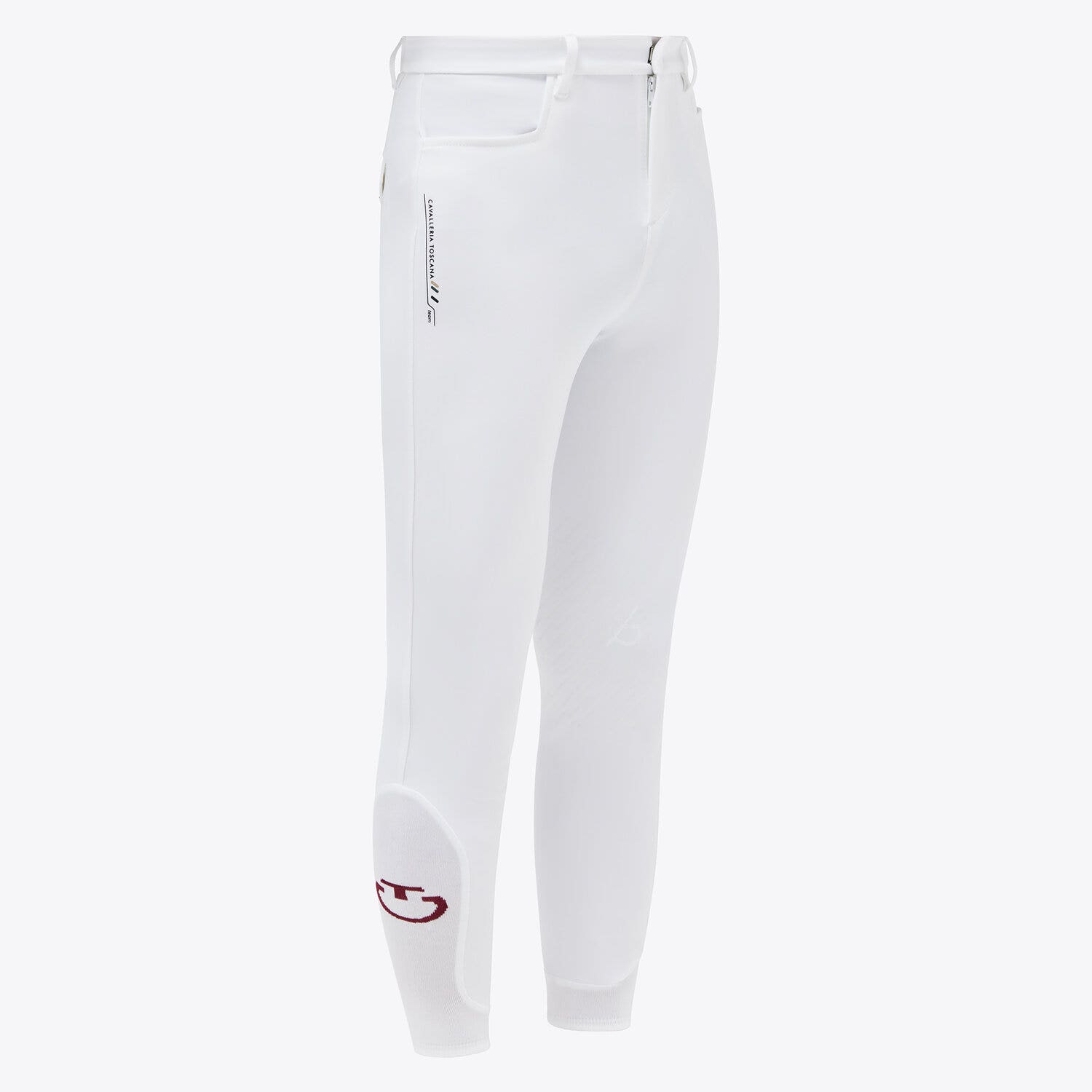 Cavalleria Toscana Pantaloni knee-grip da bambino unisex in jersey tecnico bi-stretch WHITE-1