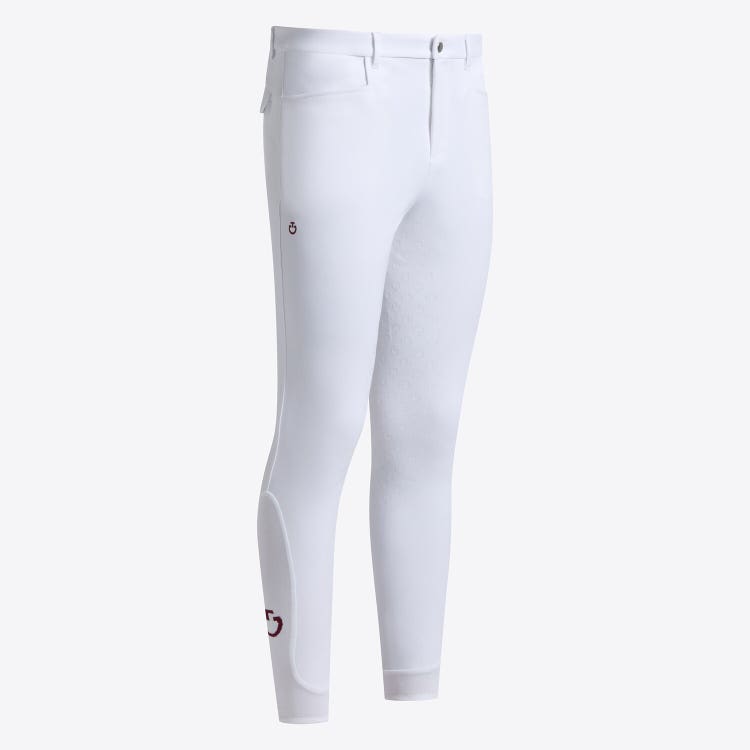 Cavalleria Toscana Pantaloni dressage uomo full grip WHITE-1