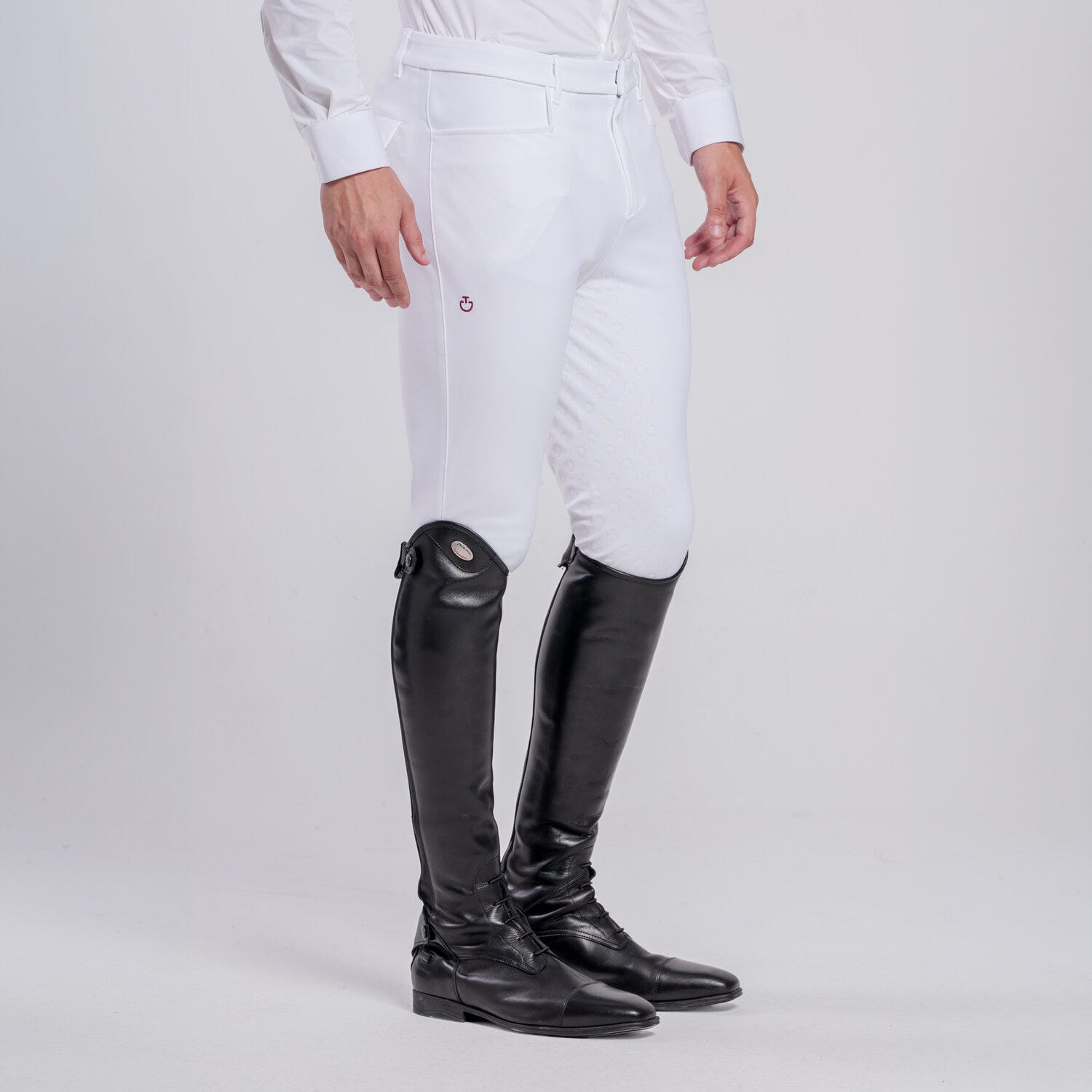 Cavalleria Toscana Men`s full grip dressage breeches WHITE-1