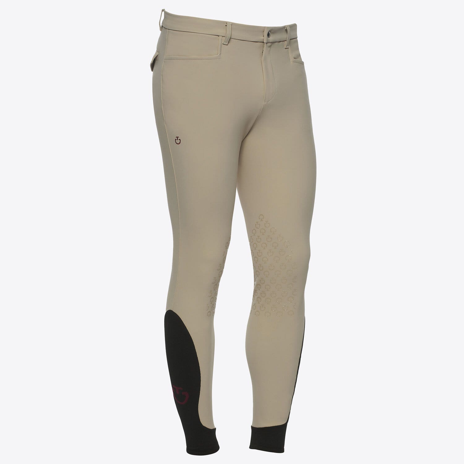 Cavalleria Toscana Men's knee grip riding breeches. BEIGE-1