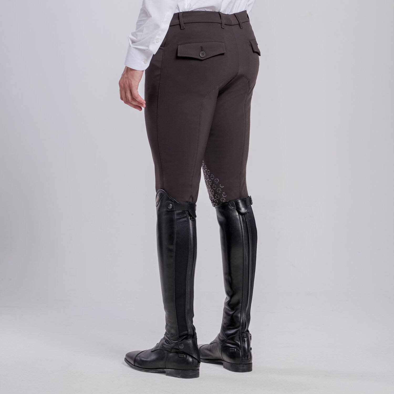 Cavalleria Toscana Men’s knee grip breeches ESPRESSO-2
