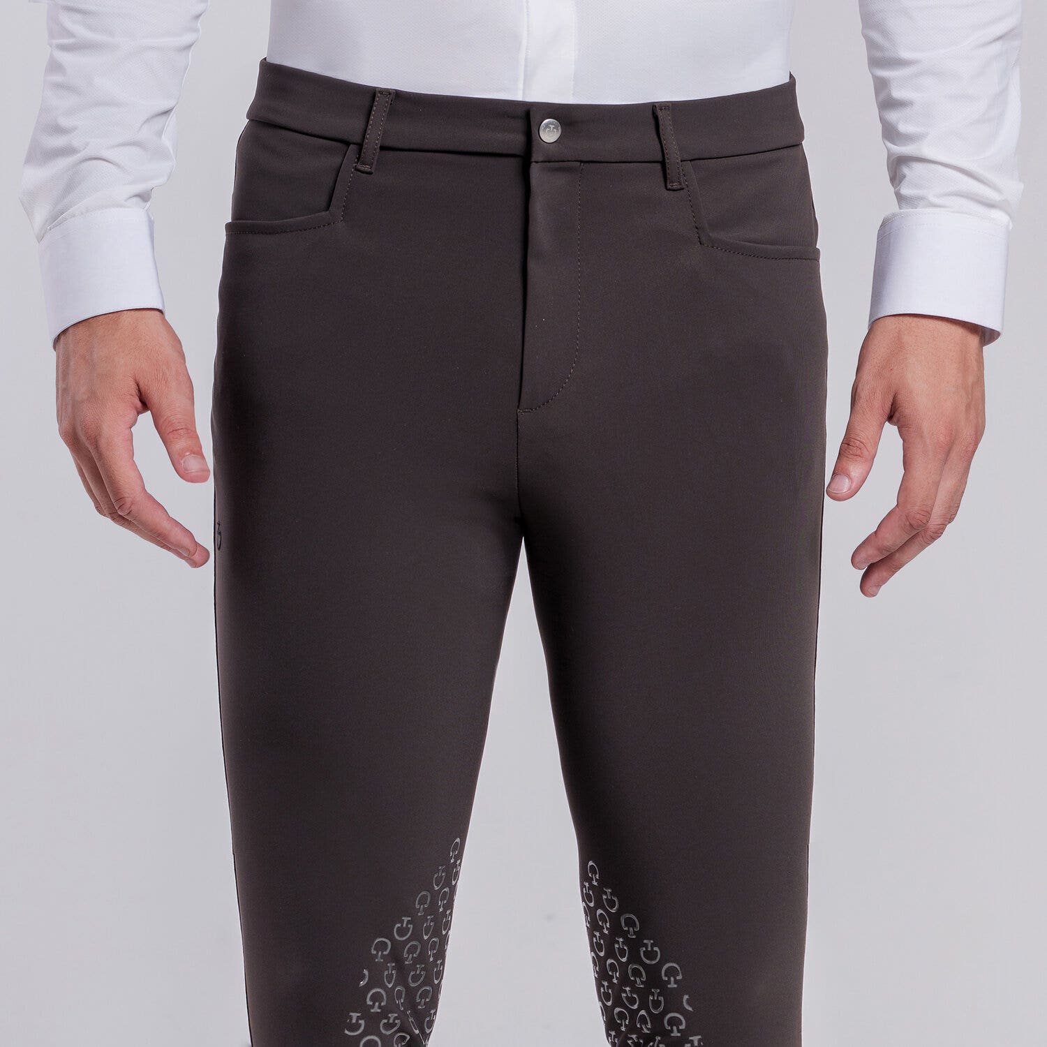 Cavalleria Toscana Men’s knee grip breeches ESPRESSO-3
