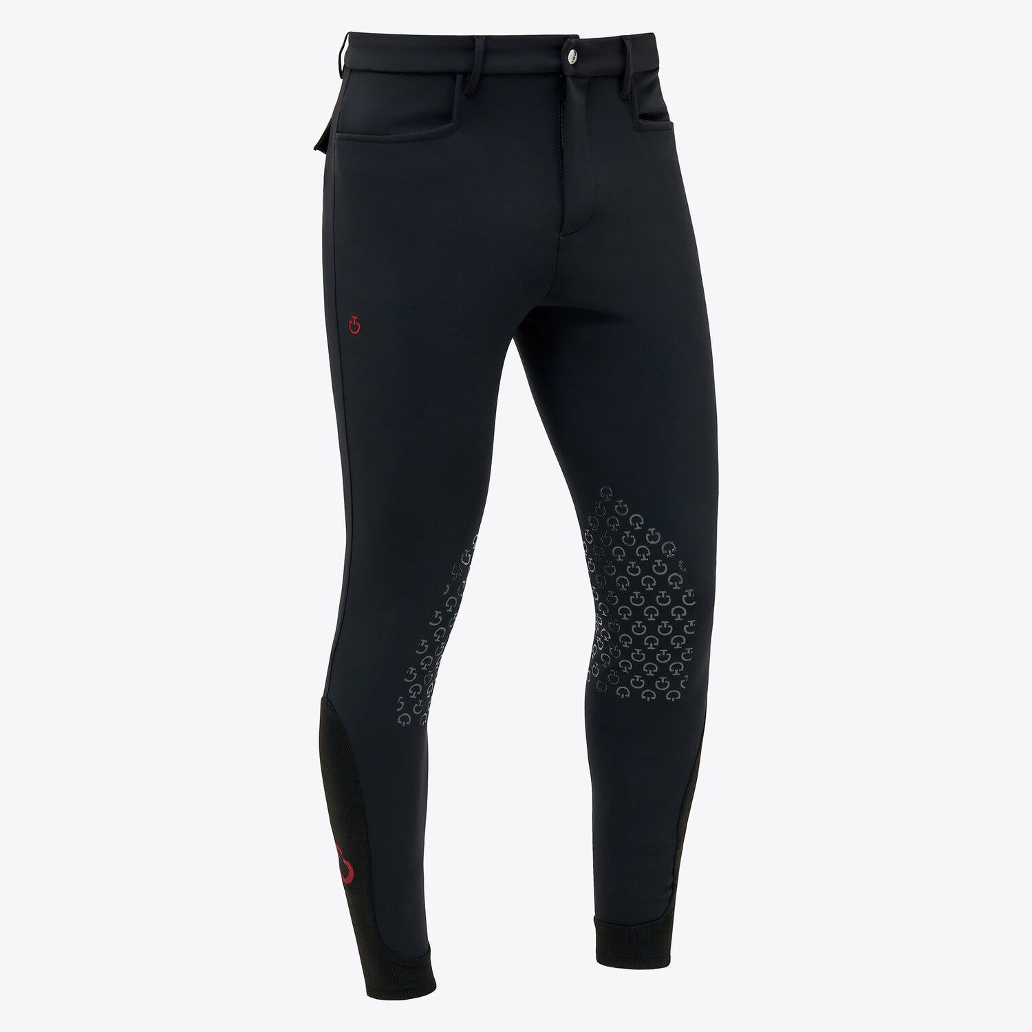 Cavalleria Toscana Men's knee grip riding breeches. BLACK-1