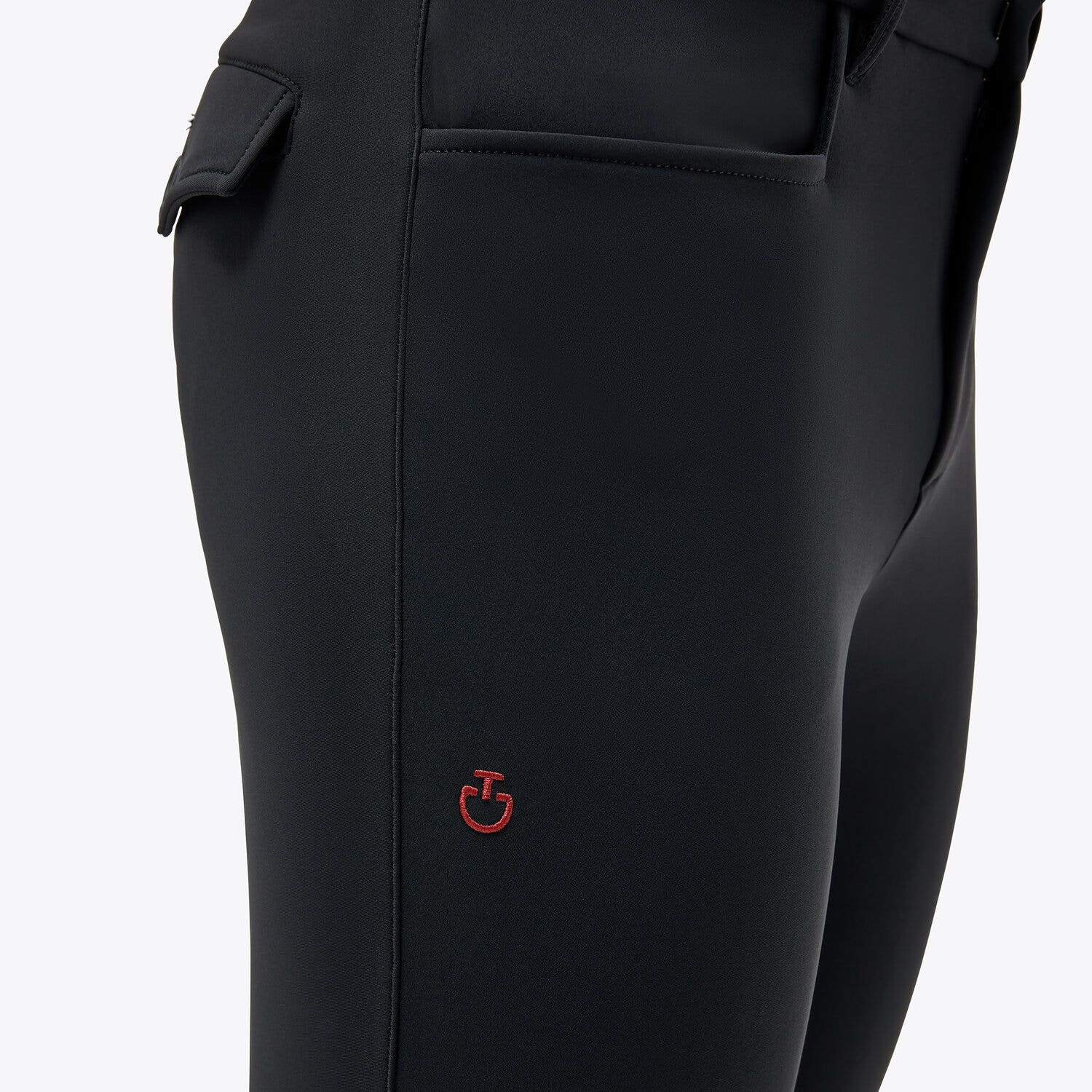Cavalleria Toscana Men's knee grip riding breeches. BLACK-3
