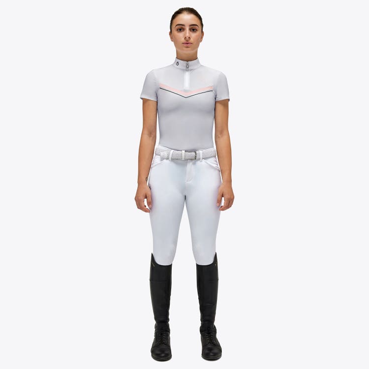 Competition polo shirt with zip for girls