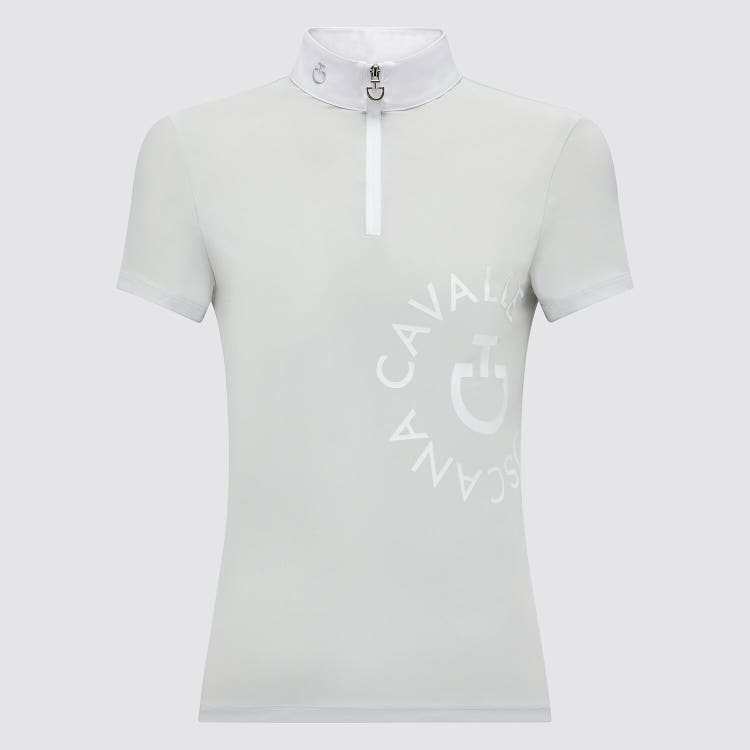 Cavalleria Toscana Girl's CT Orbit Jersey Competition Polo LIGHT GREY-1