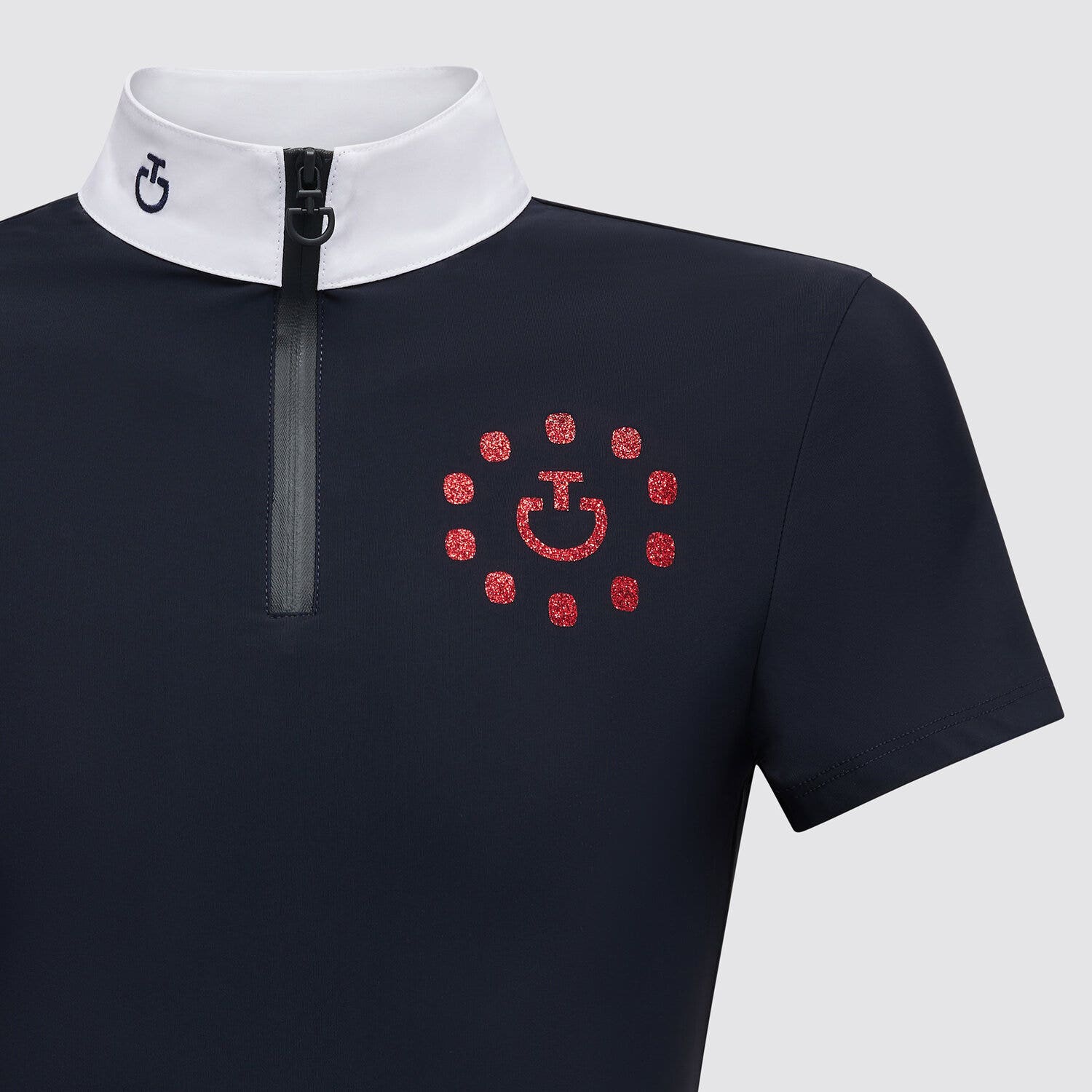 Cavalleria Toscana Polo con zip da competizione bambina NAVY-3