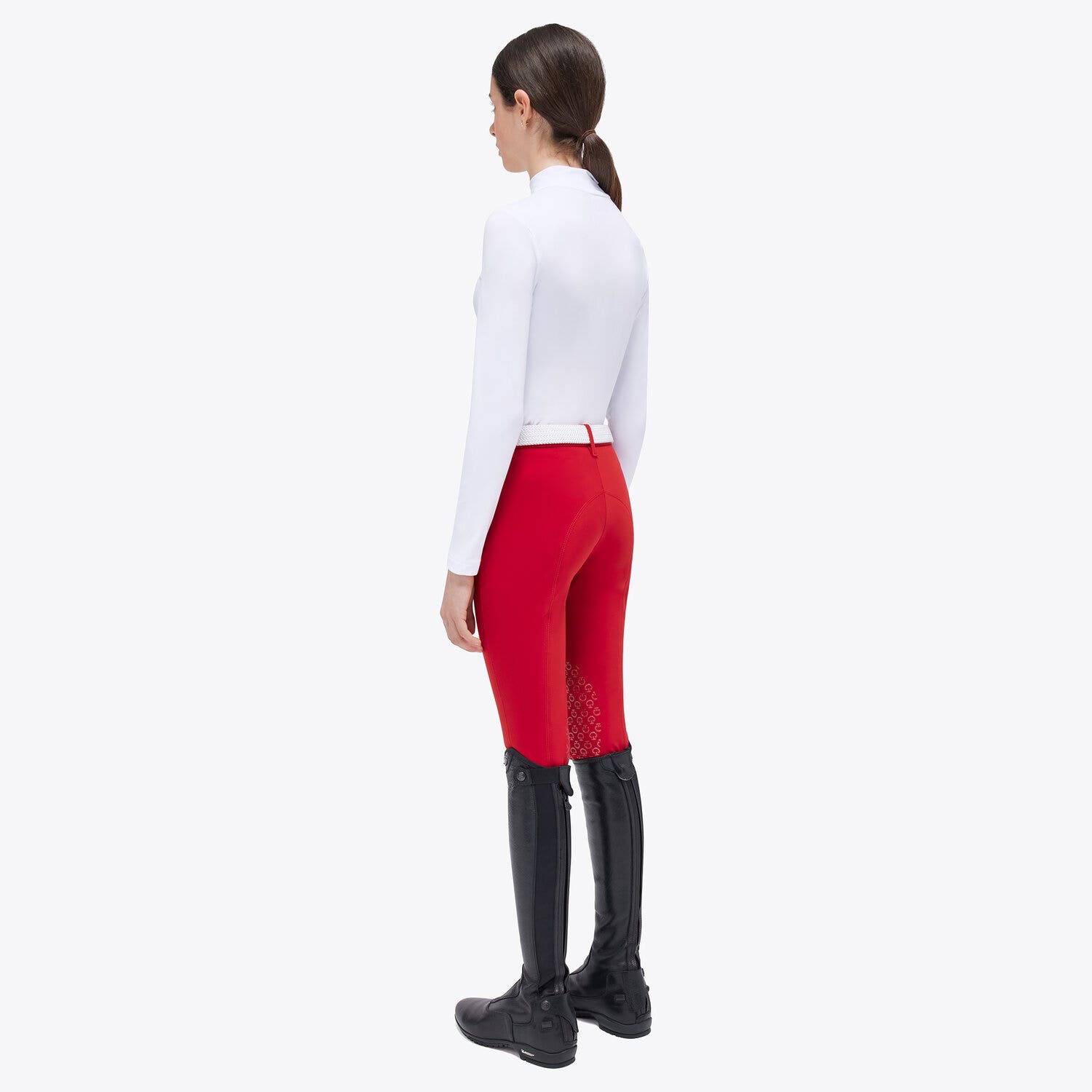 Cavalleria Toscana Girl's competition polo WHITE-2