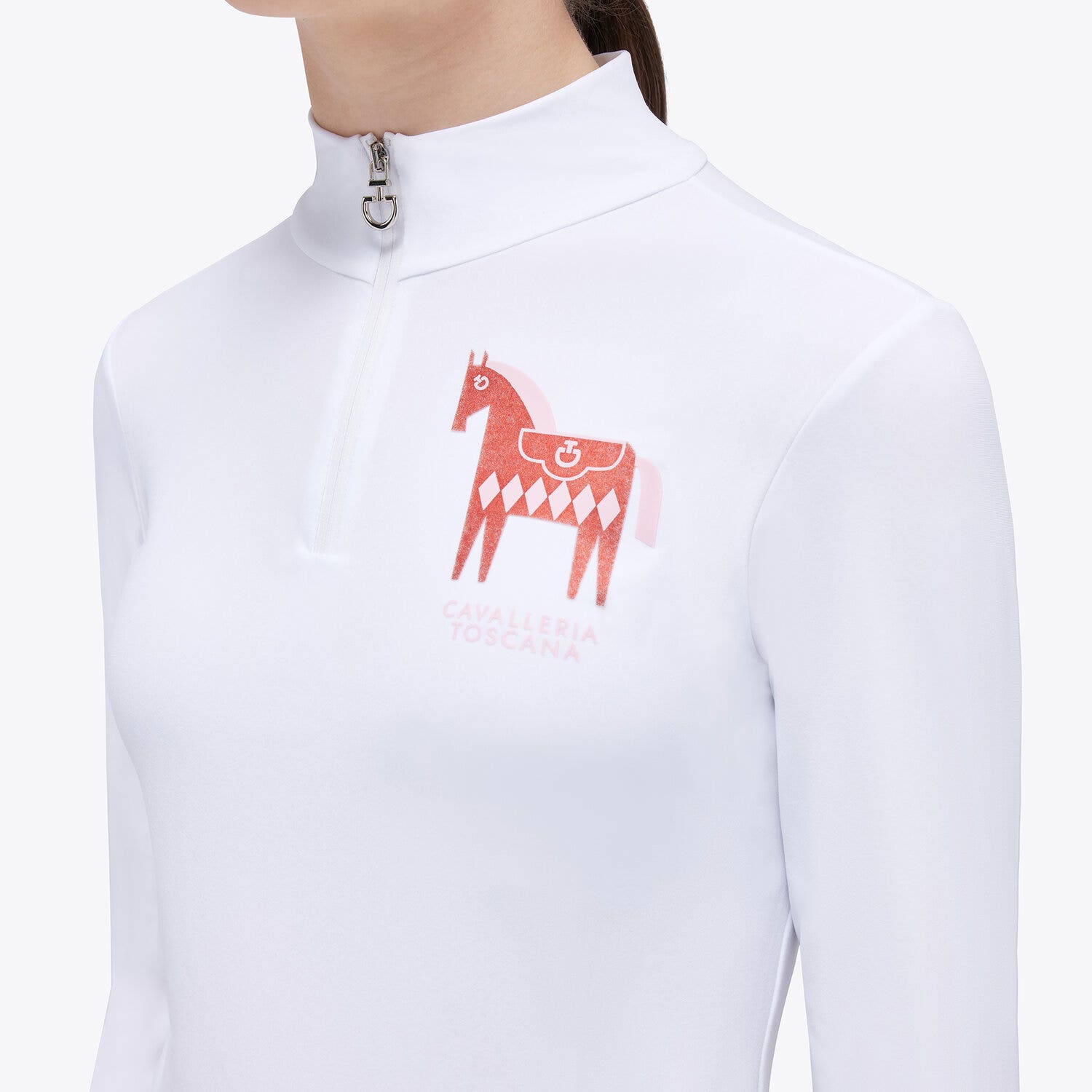 Cavalleria Toscana Girl's competition polo WHITE-3