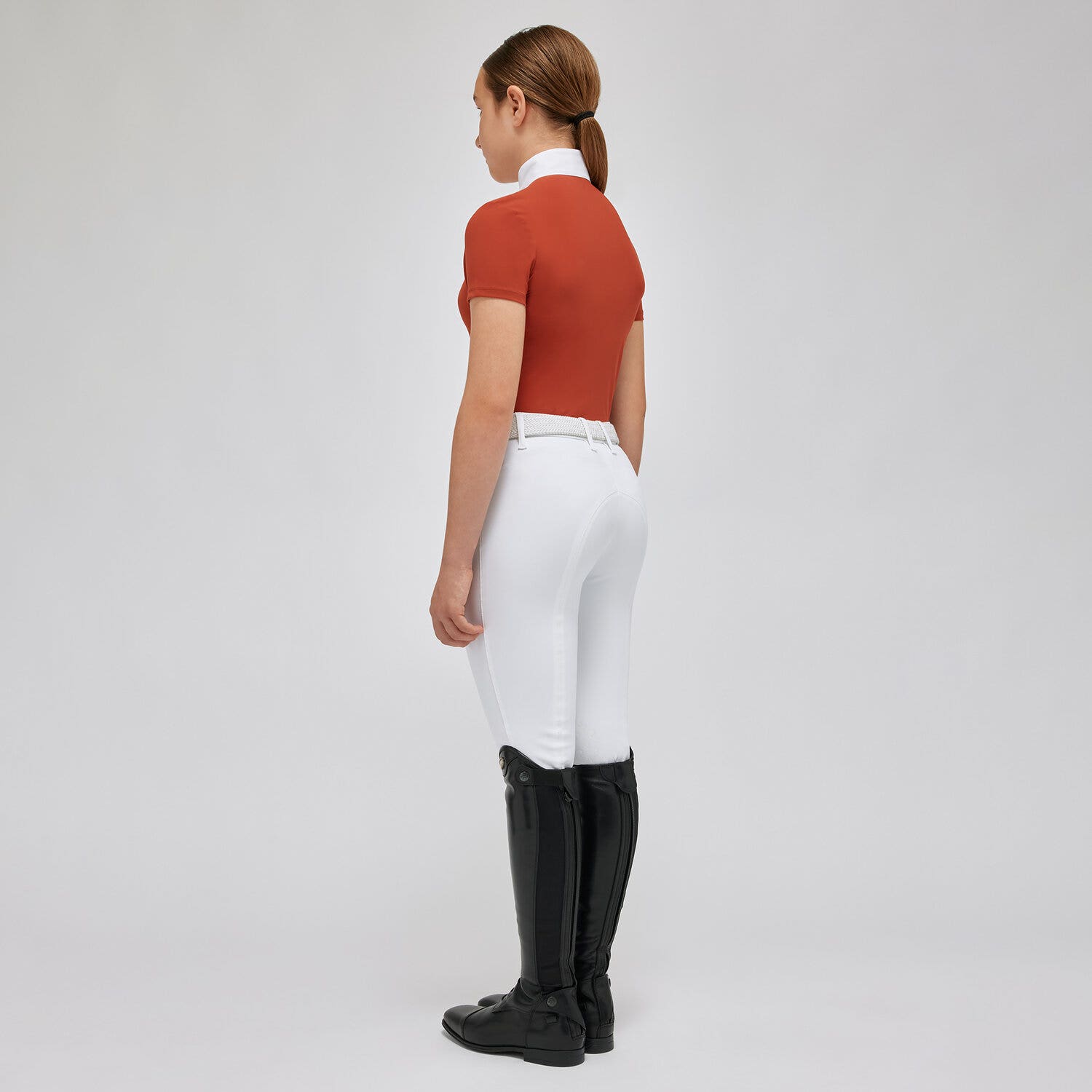 Cavalleria Toscana Girl's competition polo shirt EARTHENWARE-2