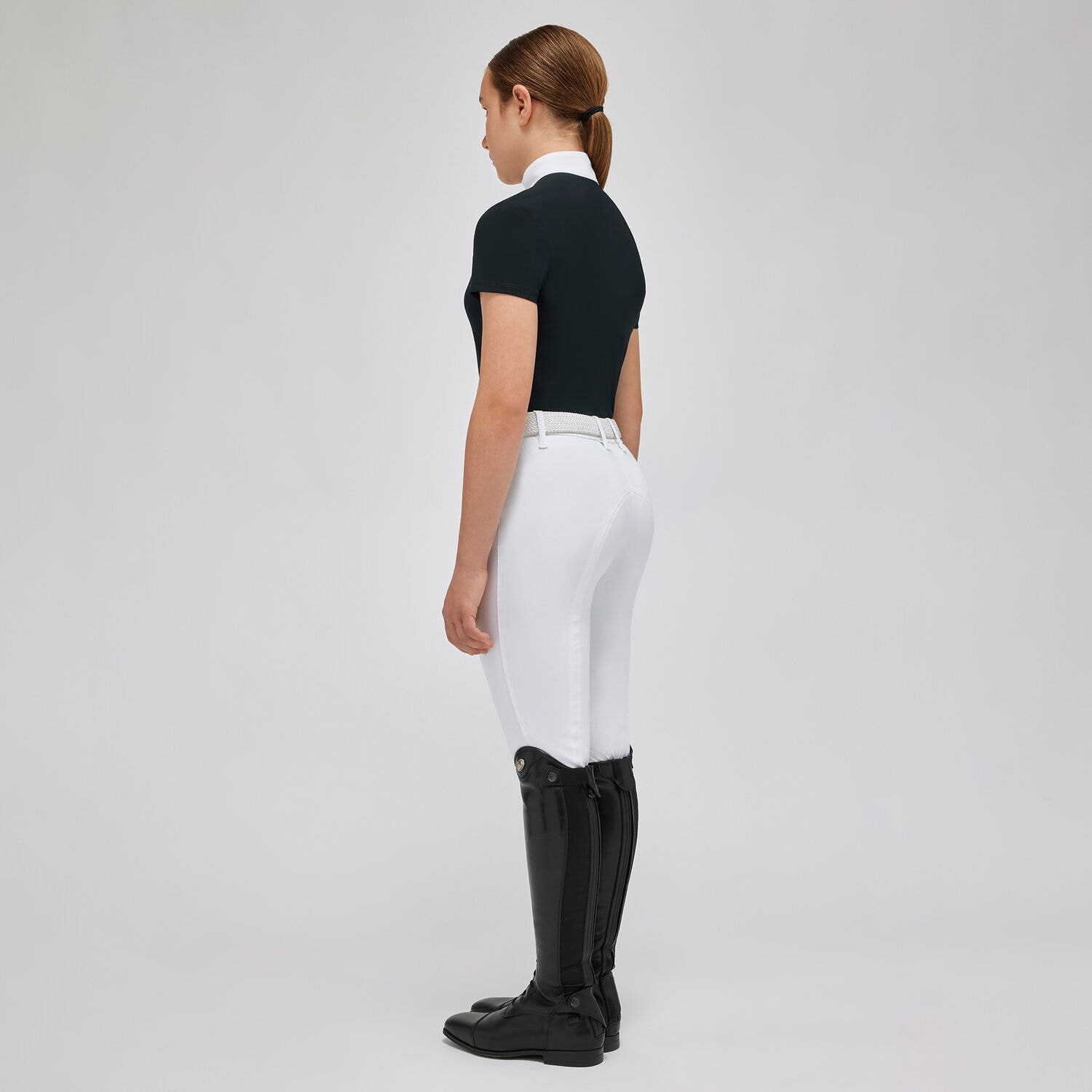 Cavalleria Toscana Girl's competition polo shirt NAVY-2