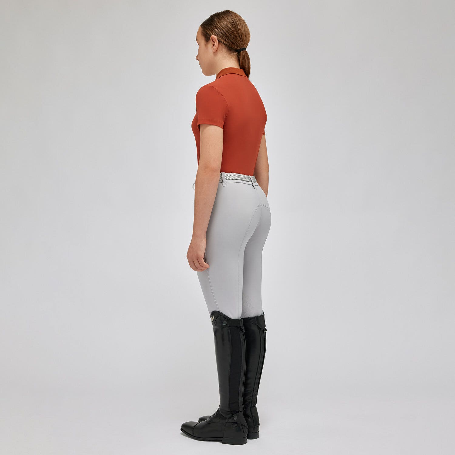 Cavalleria Toscana Girl's training polo shirt EARTHENWARE-2