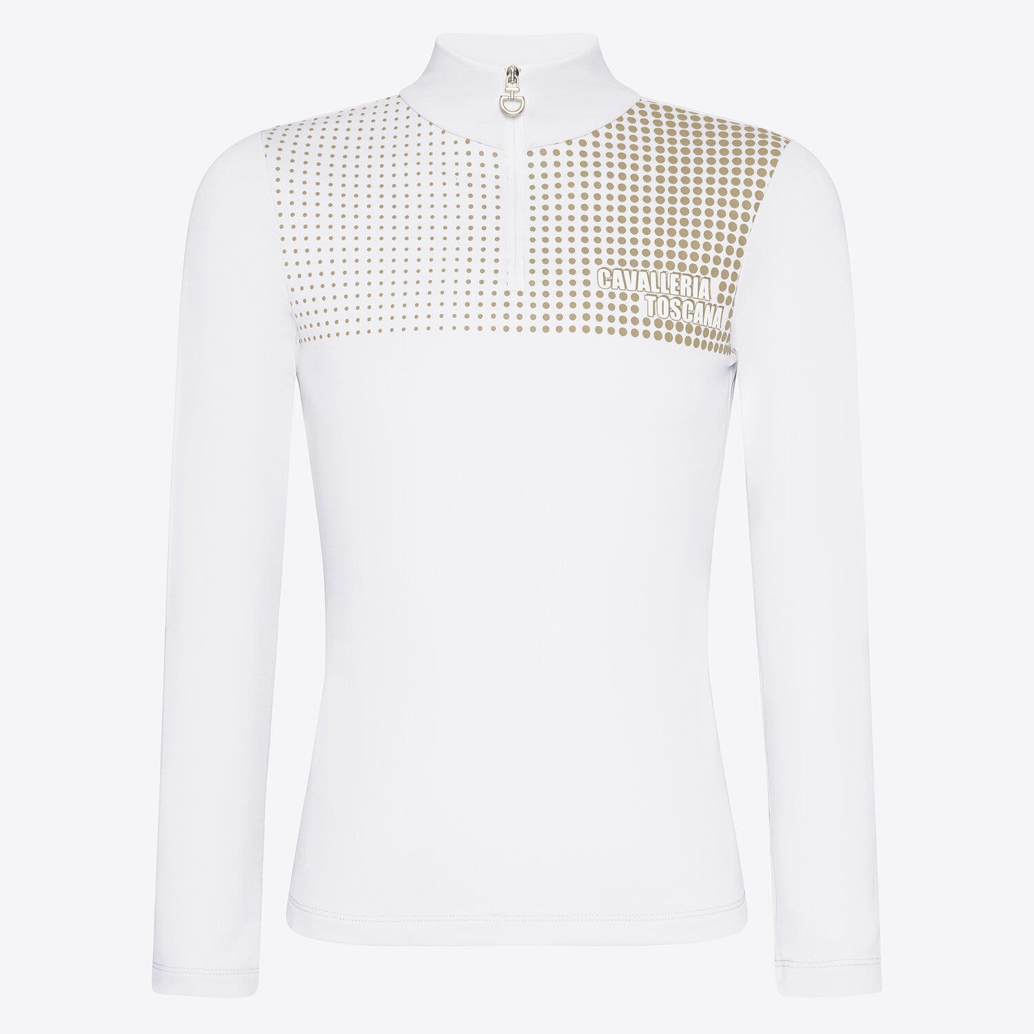 Cavalleria Toscana Cavalleria Toscana Girls' Winter Technical Training Polo in Technical Jersey WHITE-1