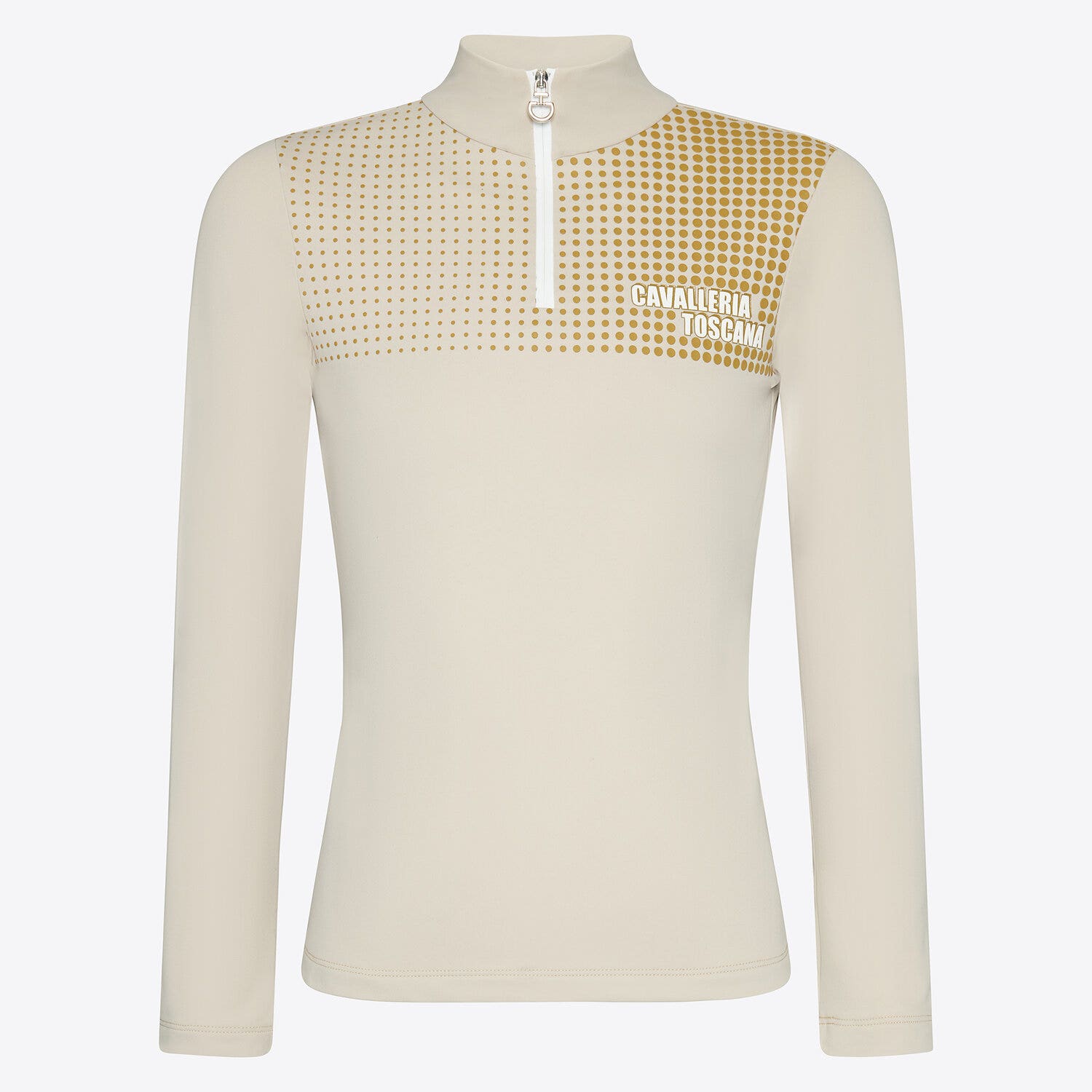 Cavalleria Toscana Cavalleria Toscana Girls' Winter Technical Training Polo in Technical Jersey SAND-1