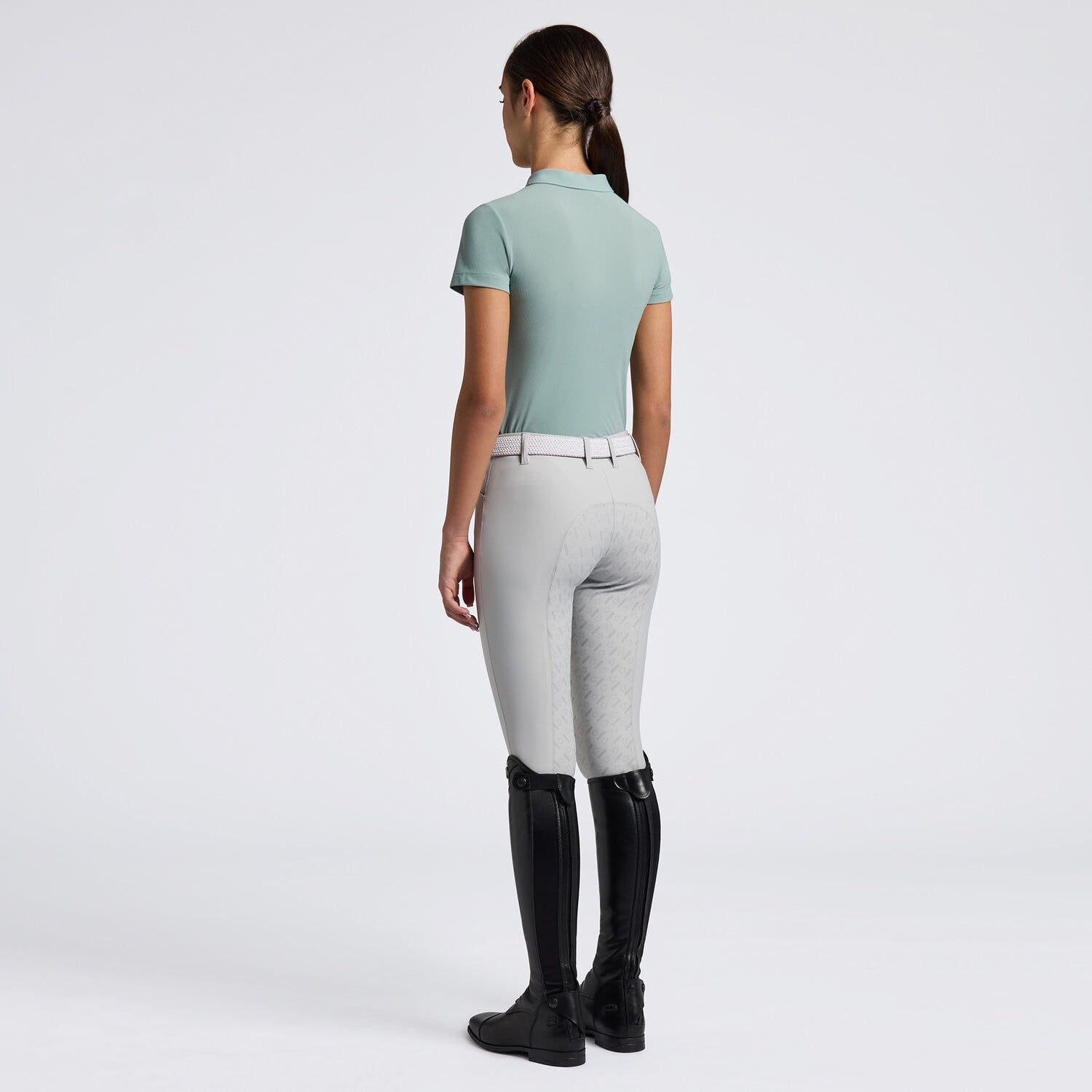 Cavalleria Toscana Cavalleria Toscana Girls' Training Jersey Polo LIGHT TEAL GREEN-2