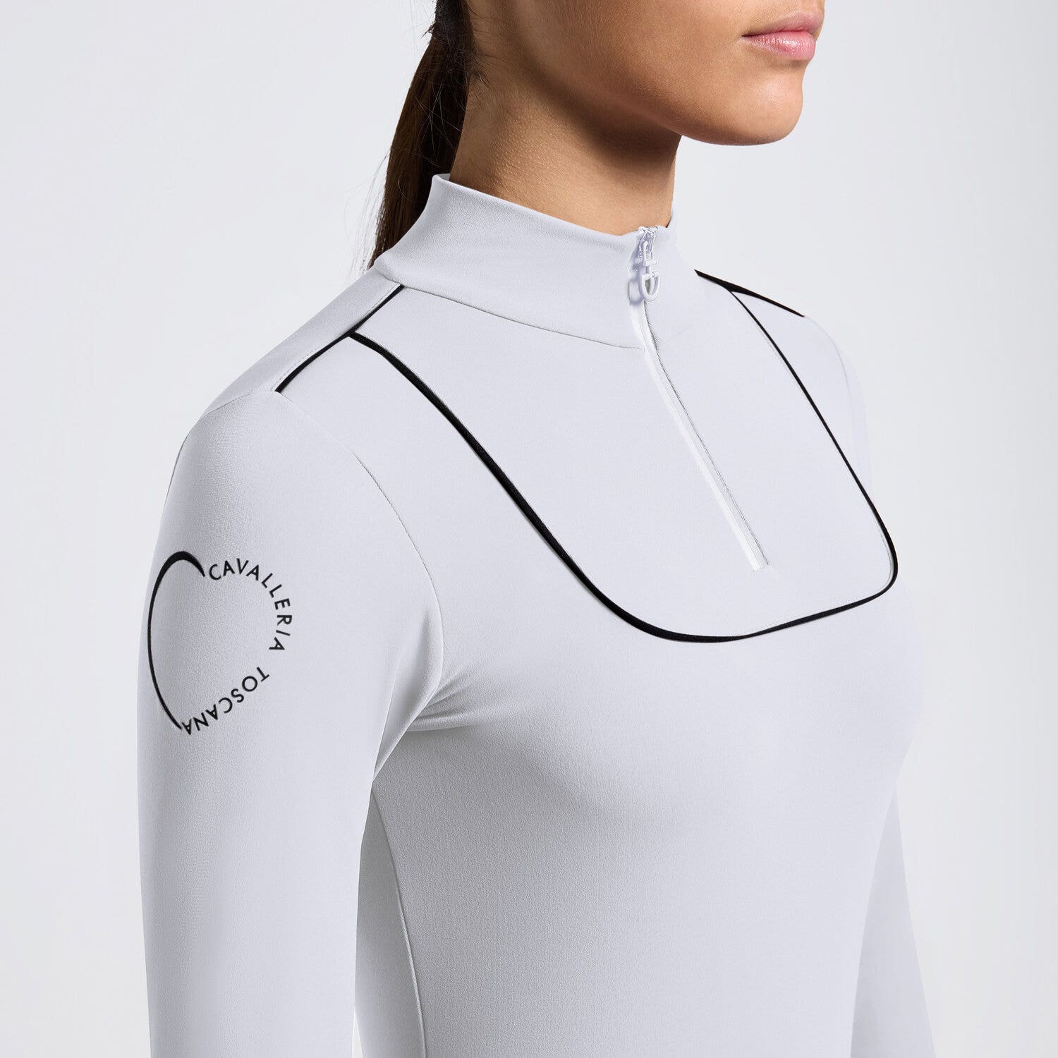 Cavalleria Toscana Cavalleria Toscana Women’s Technical Jersey Polo WHITE-3