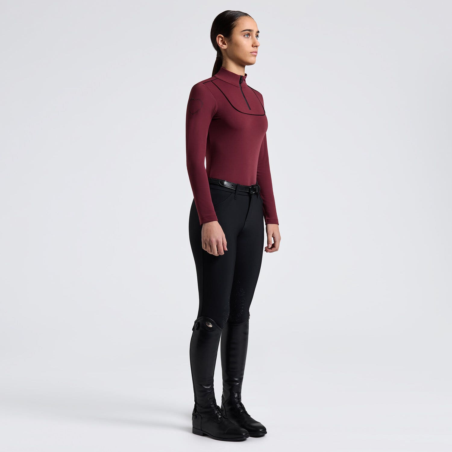 Cavalleria Toscana Cavalleria Toscana Women’s Technical Jersey Polo BORDEAUX-1