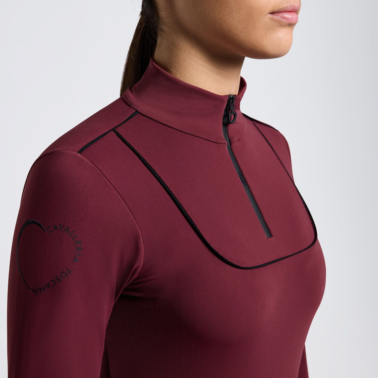 Cavalleria Toscana Cavalleria Toscana Women’s Technical Jersey Polo BORDEAUX-3