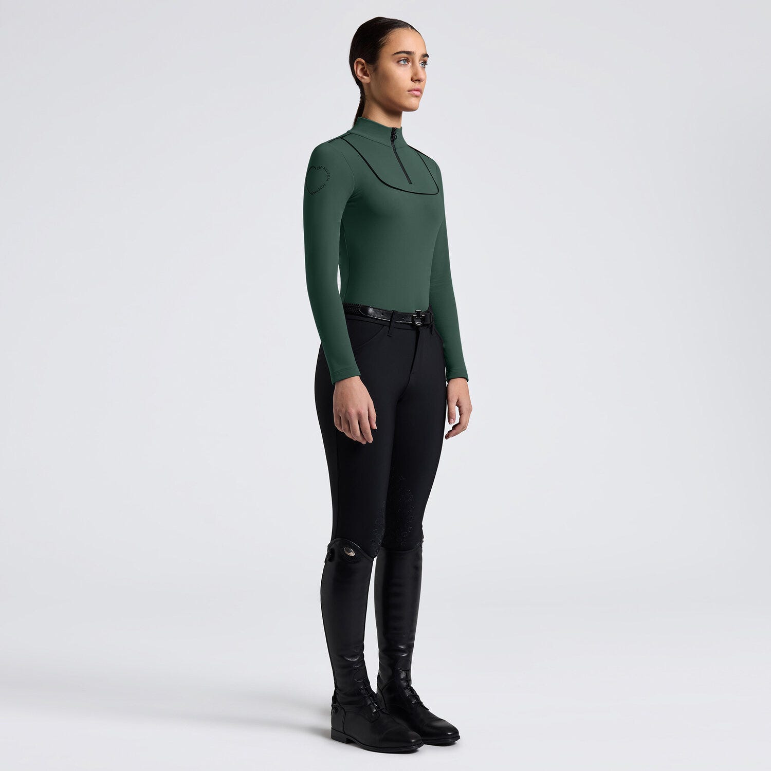 Cavalleria Toscana Polo Tecnica da Donna Cavalleria Toscana in Jersey Caldo MILITARY GREEN-1