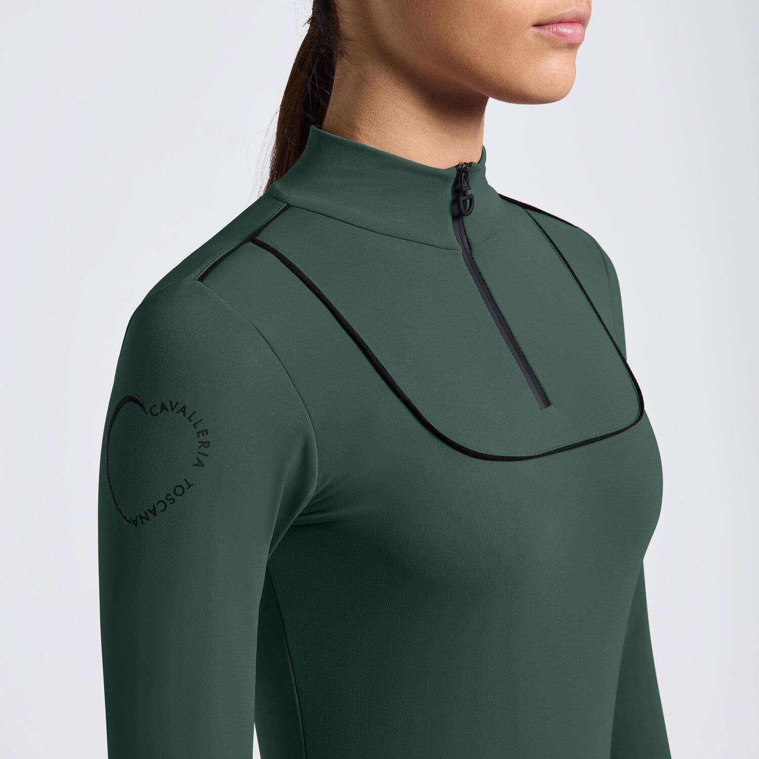 Cavalleria Toscana Cavalleria Toscana Women’s Technical Jersey Polo MILITARY GREEN-3