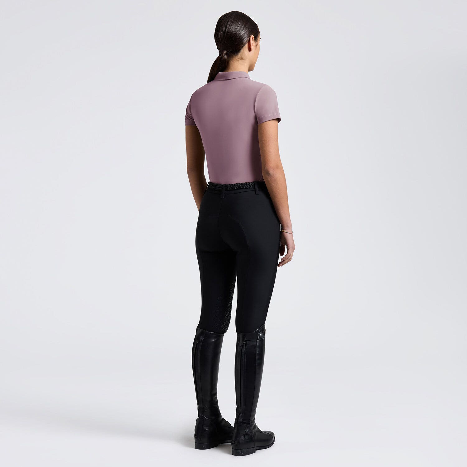 Cavalleria Toscana Cavalleria Toscana Girls' Training Jersey Polo with Horse Print GRAPE SHAKE-2