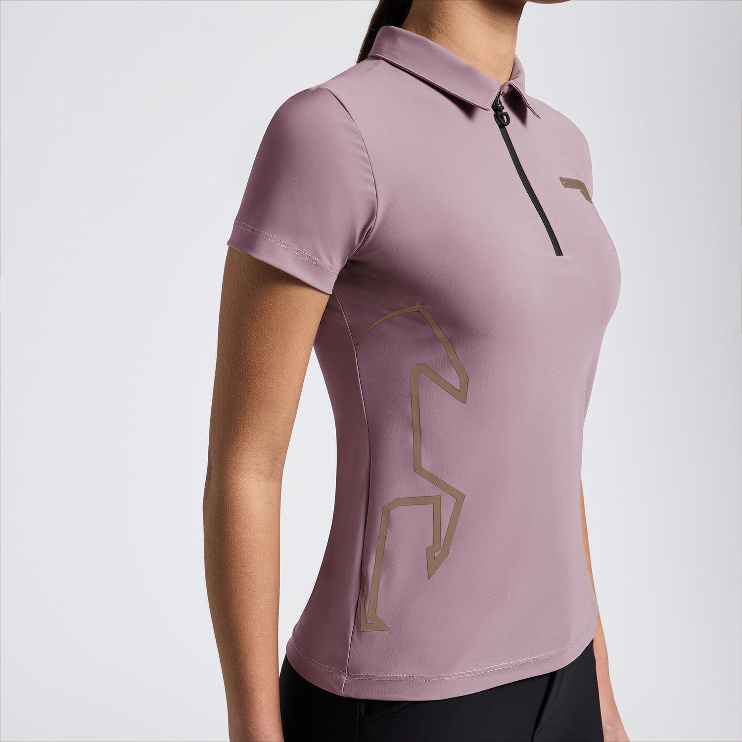 Cavalleria Toscana Cavalleria Toscana Girls' Training Jersey Polo with Horse Print GRAPE SHAKE-3