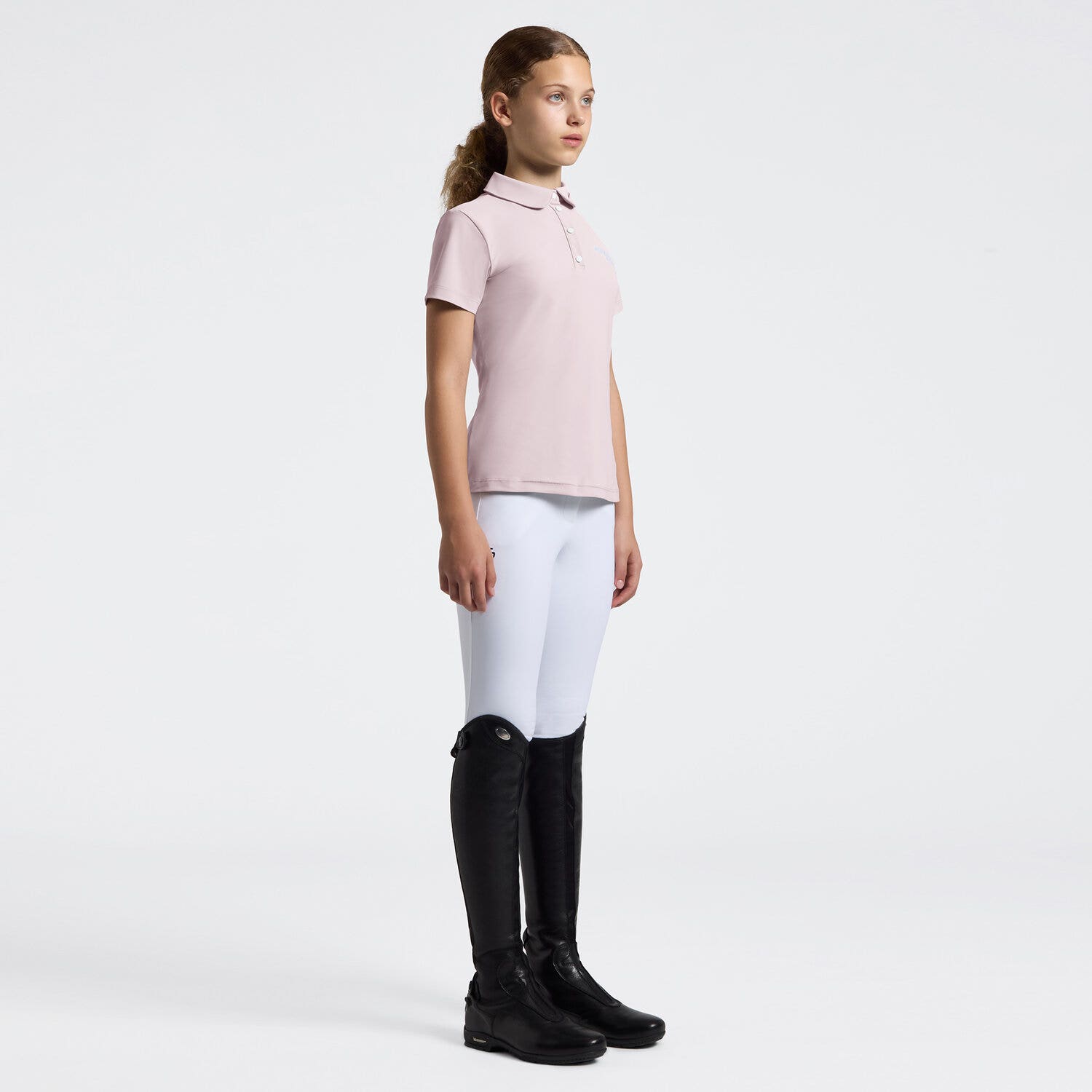 Cavalleria Toscana Girl's Training Polo with Embroidery| Cavalleria Toscana VIOLET ICE-1