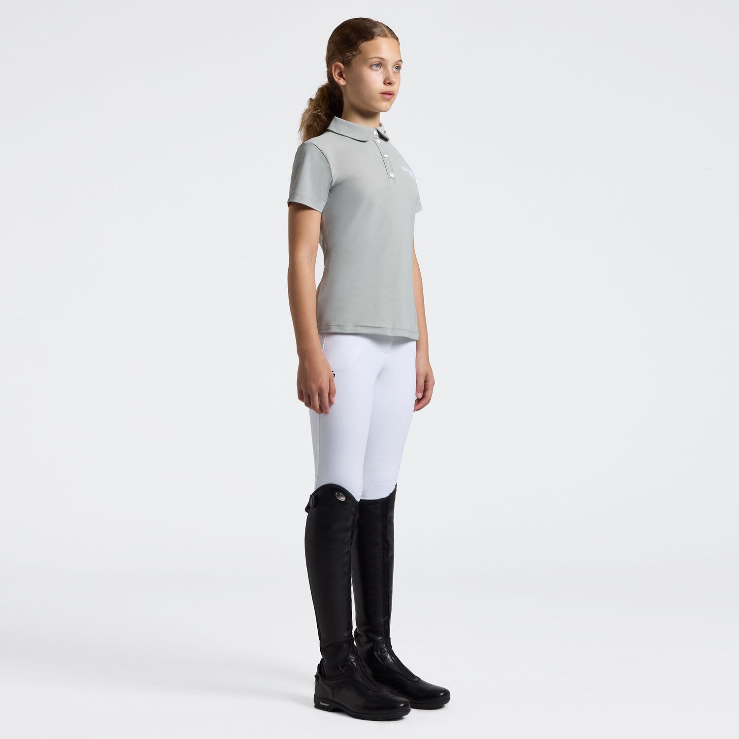 Cavalleria Toscana Girl's Training Polo with Embroidery| Cavalleria Toscana BELGIAN BLOCK-1