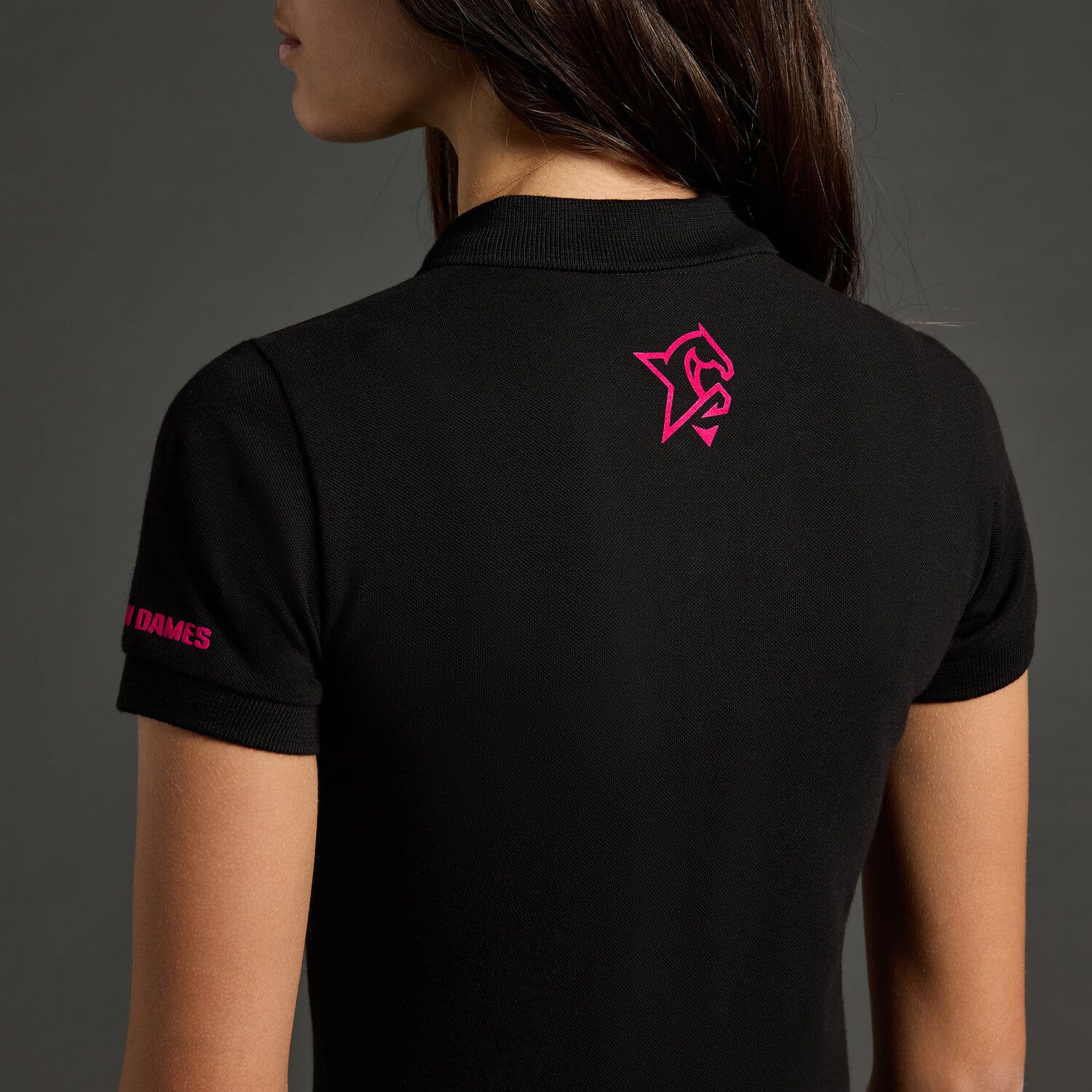 Cavalleria Toscana Girl's polo shirt CT x Iron Dames BLACK / PINK-5