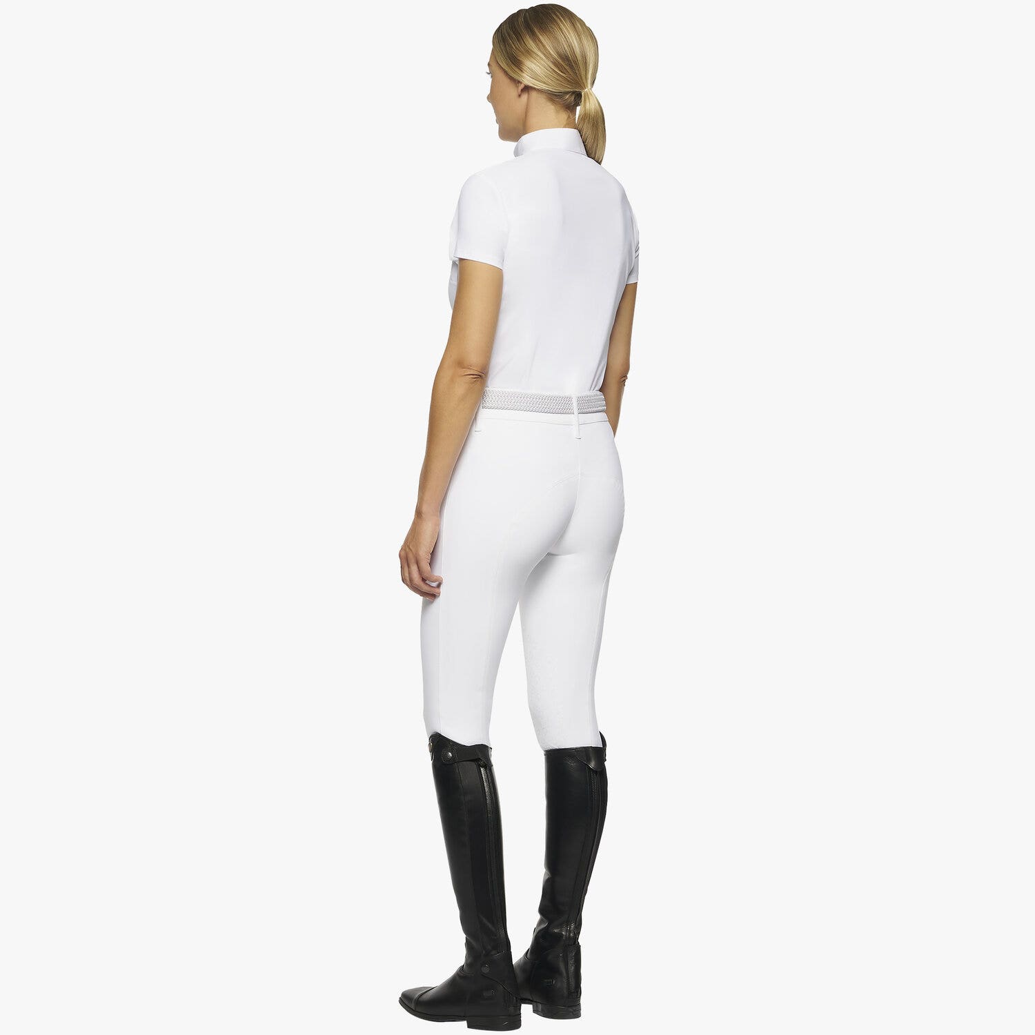 Cavalleria Toscana Women's Short-sleeved Polo Shirt WHITE-4