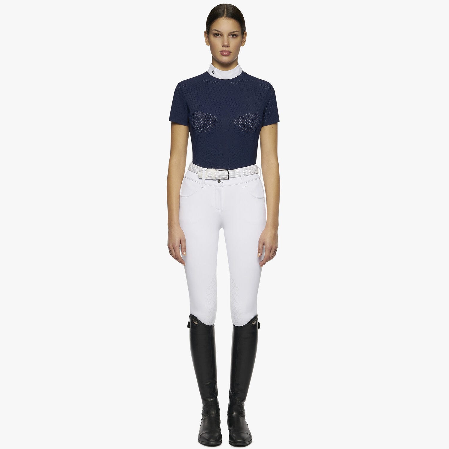 Perforated Women's short-sleeved polo