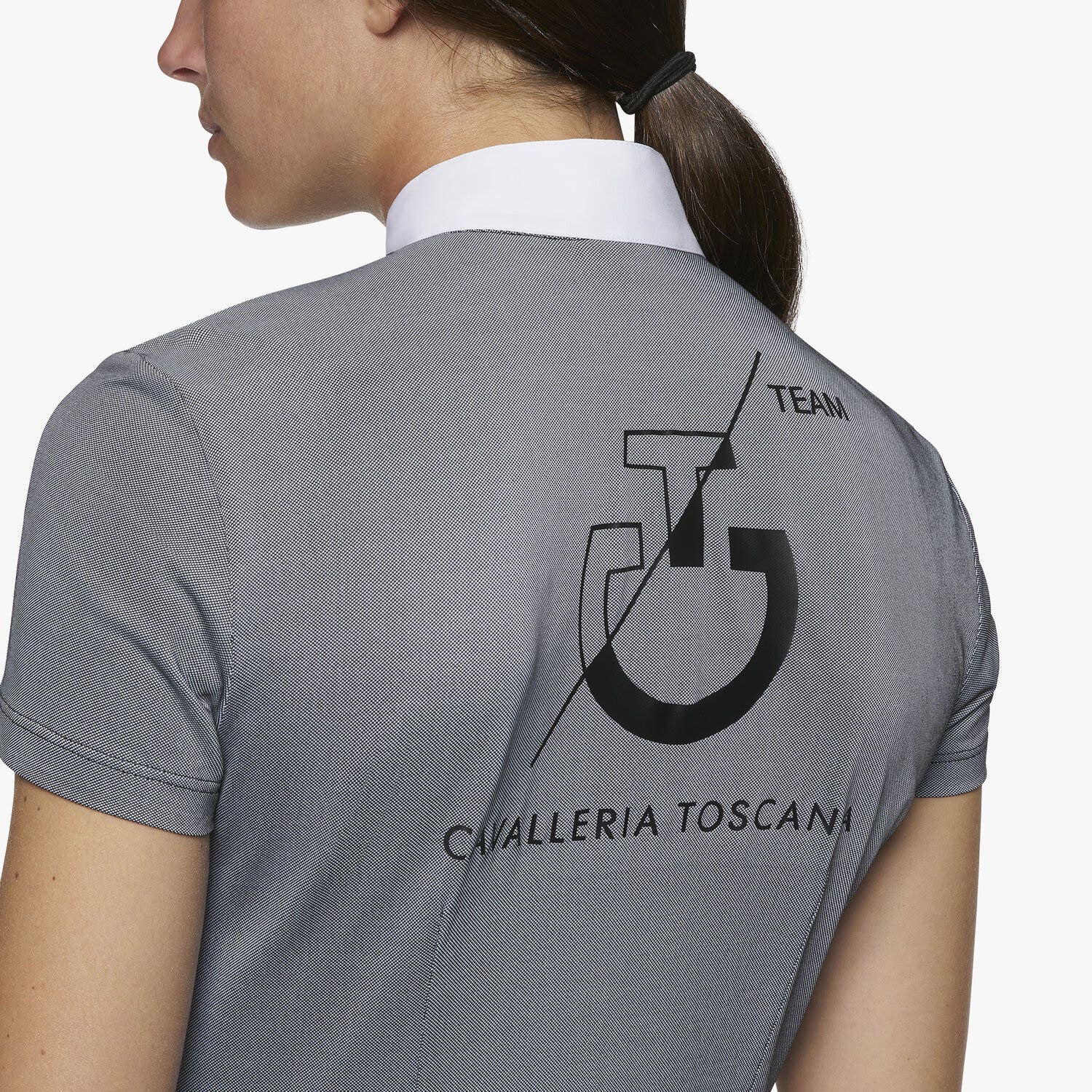 Cavalleria Toscana Women's short-sleeved CT Team polo WHITE/BLACK-4