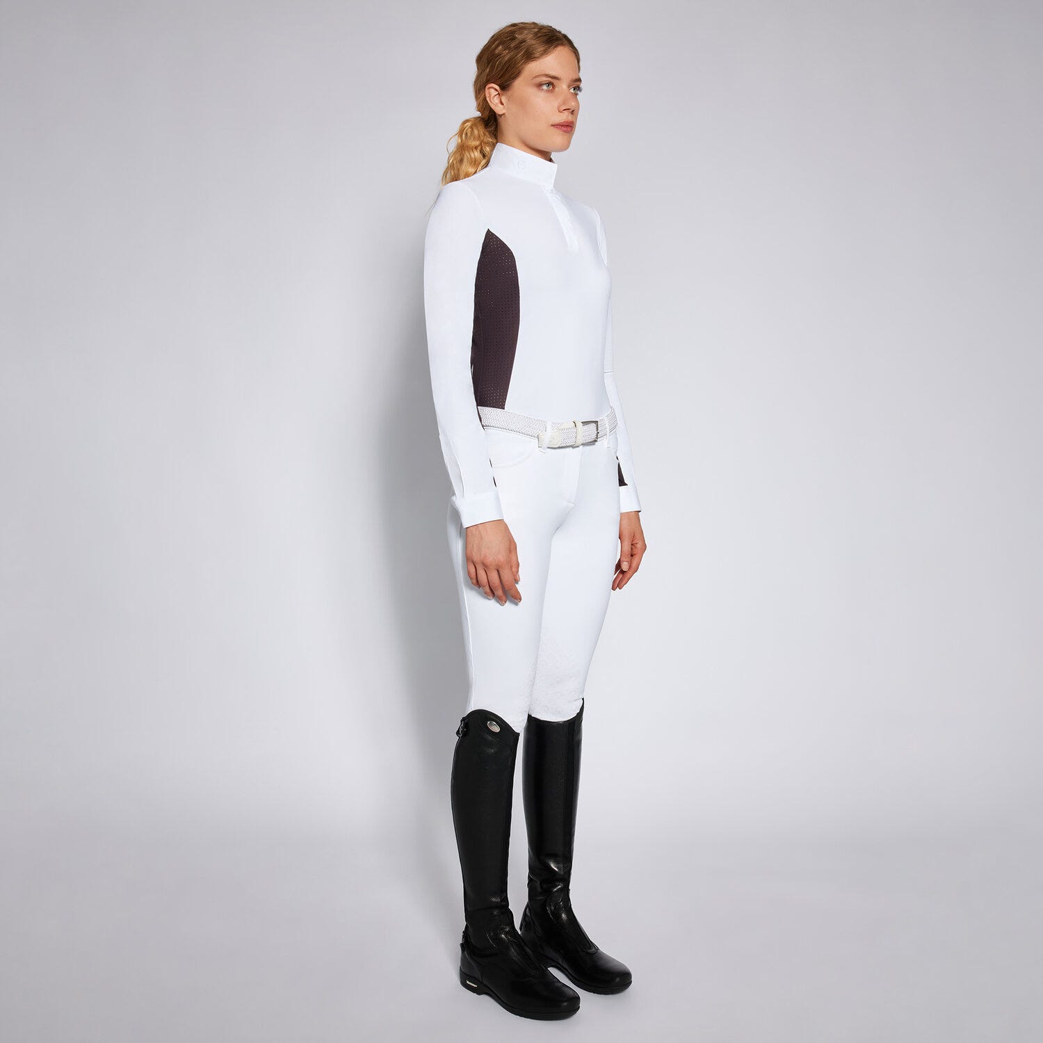 Women's hunter polo with insert