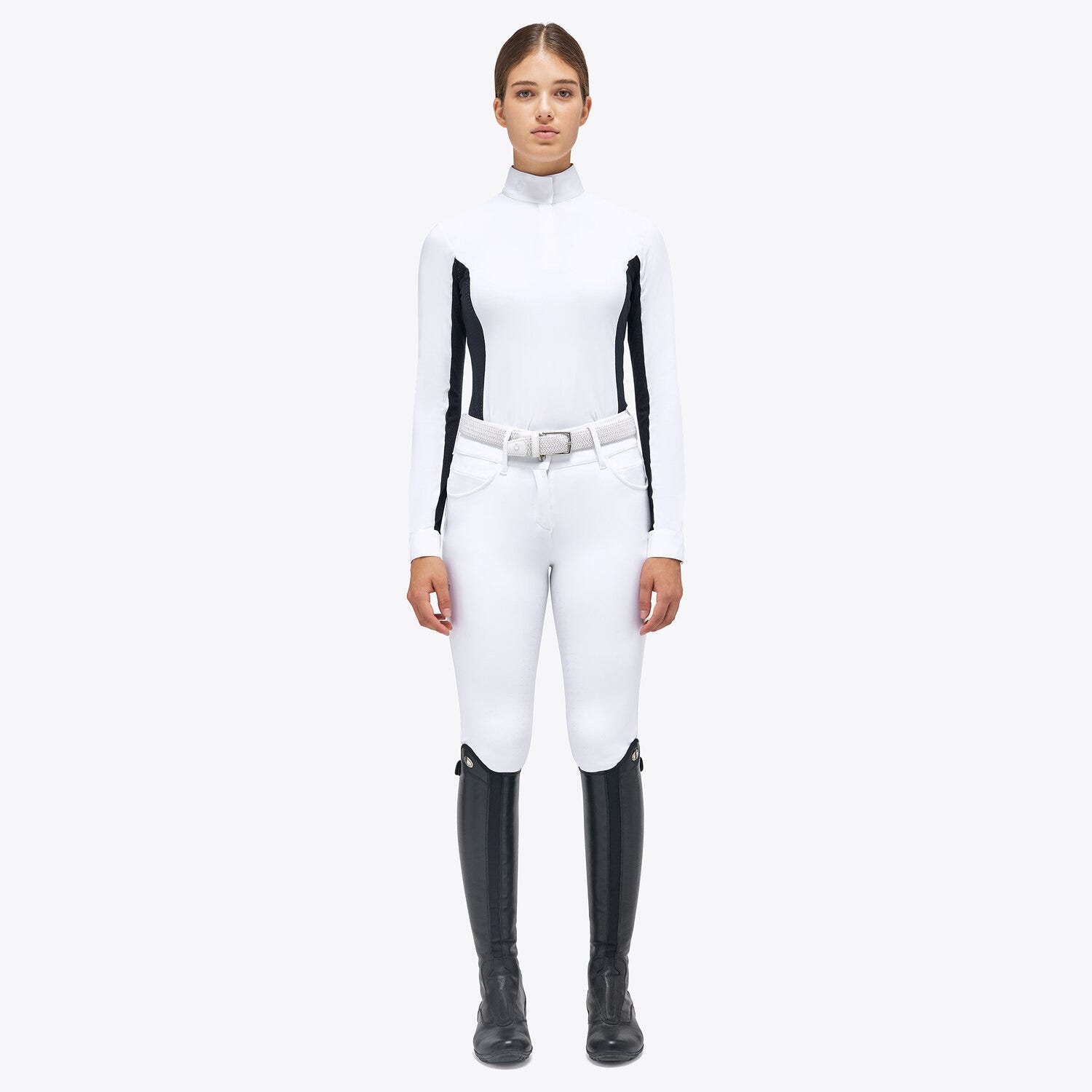 Women's hunter polo with insert