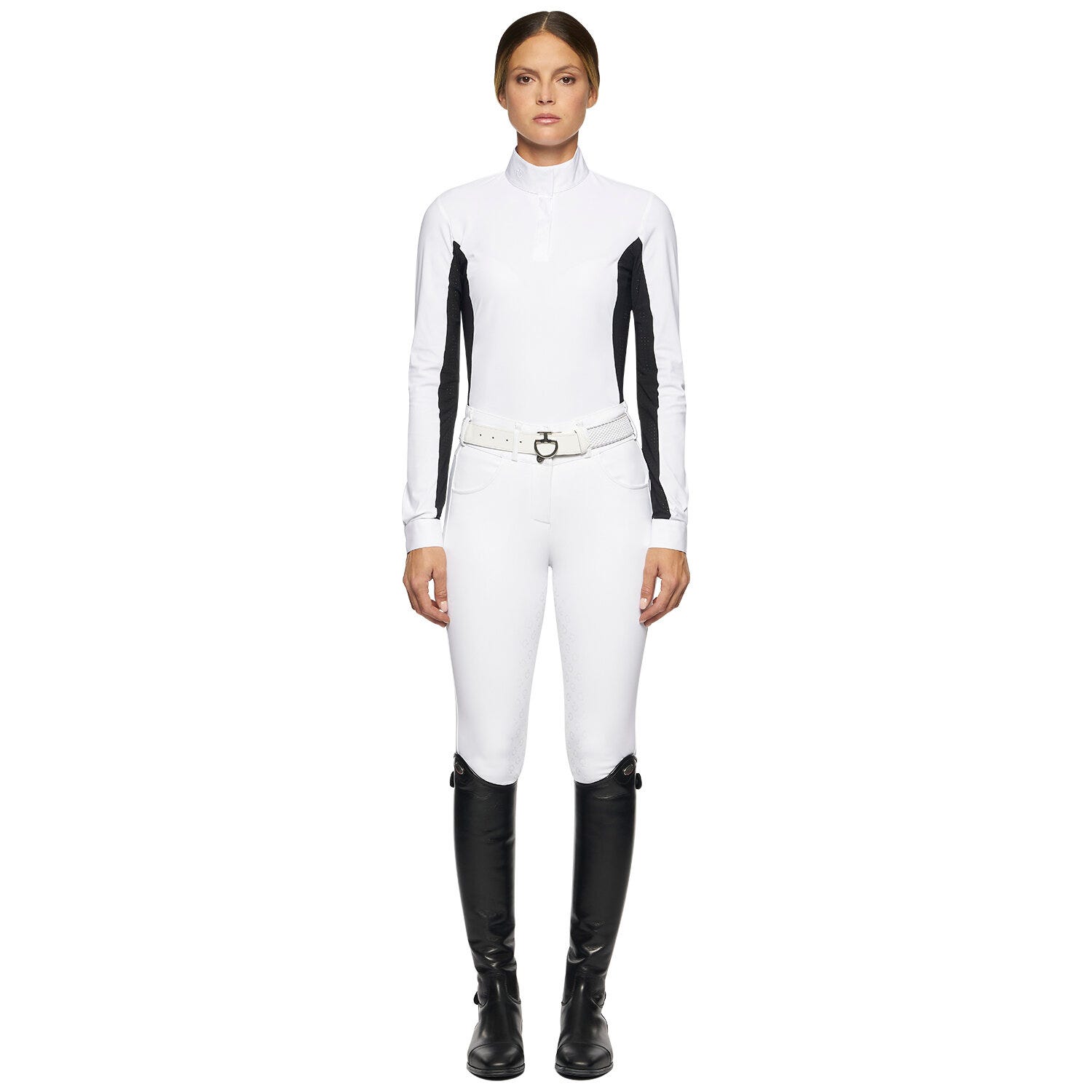 Women's hunter polo with insert