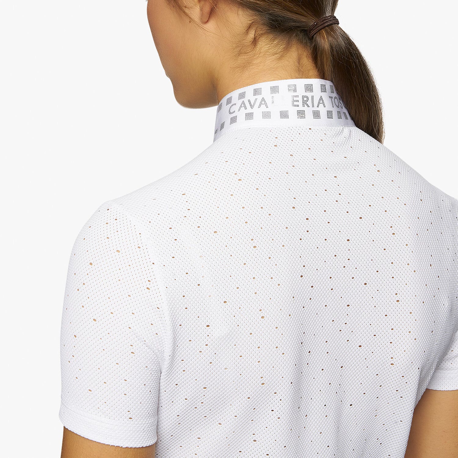 Cavalleria Toscana Women's competition polo with micro sequins NAVY-4