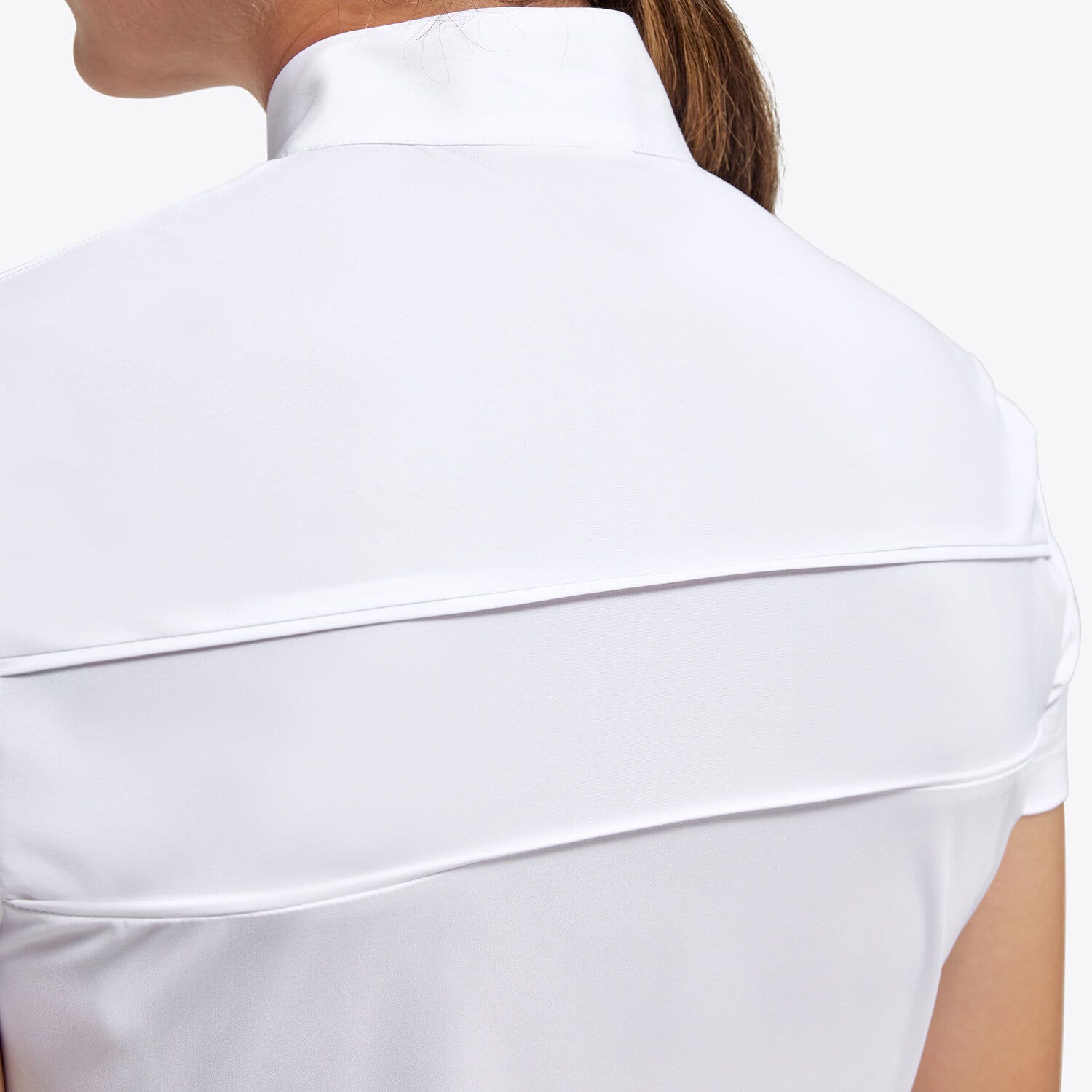 Cavalleria Toscana Women’s performance jersey show shirt with a zip WHITE-4