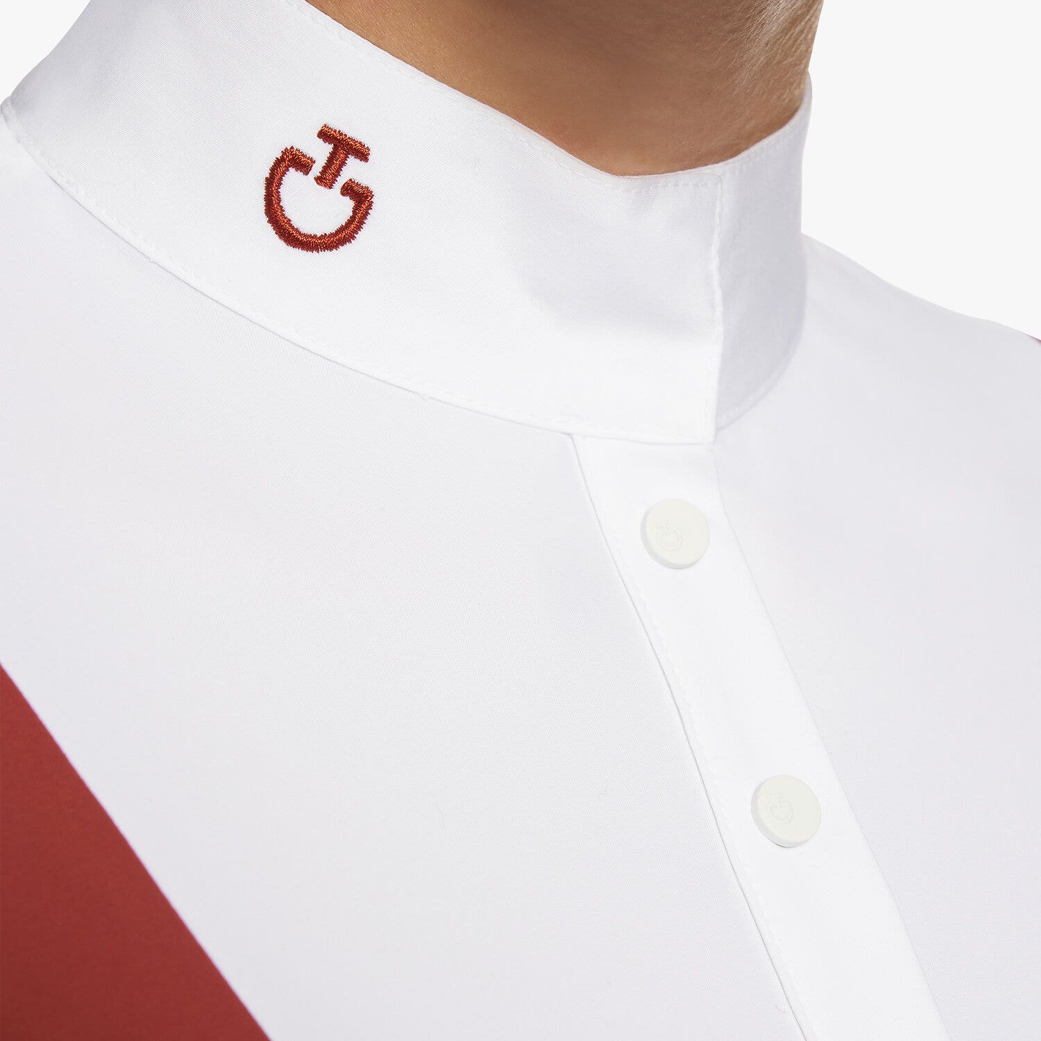 Cavalleria Toscana Women’s jersey show shirt with buttons BURNT BRICK-4