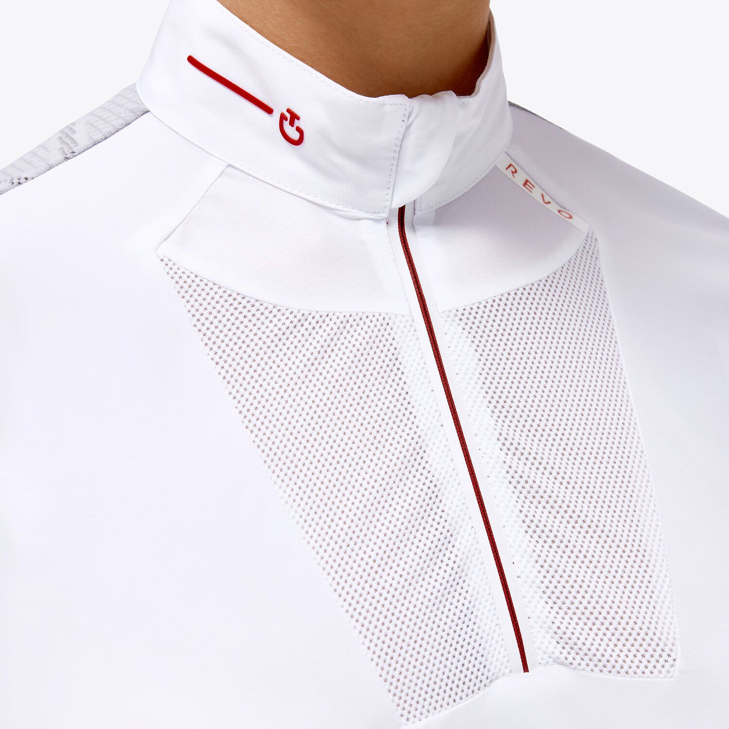 Cavalleria Toscana Women’s technical knit polo shirt WHITE-3