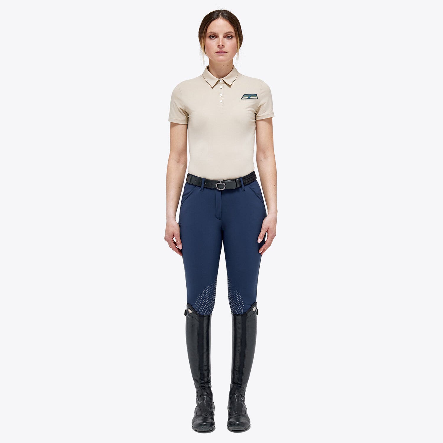 Cavalleria Toscana Polo da donna in piqué con bottoni BEIGE-1